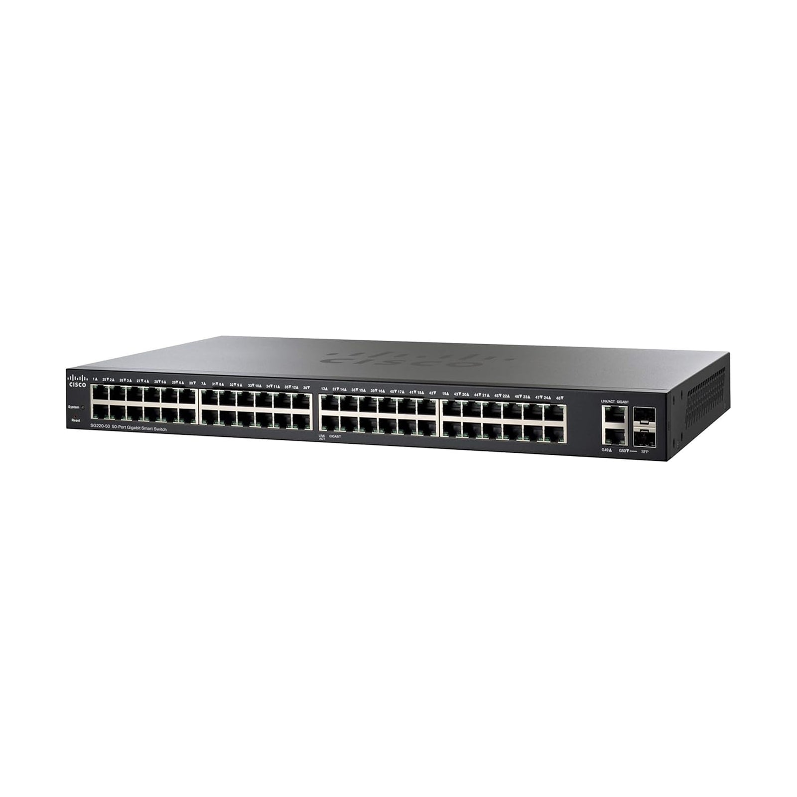 Cisco SG220-50-K9 50-Port WiFi 5 100Mbps RJ45 Desktop Specialty Switch, Black (Refurbished)