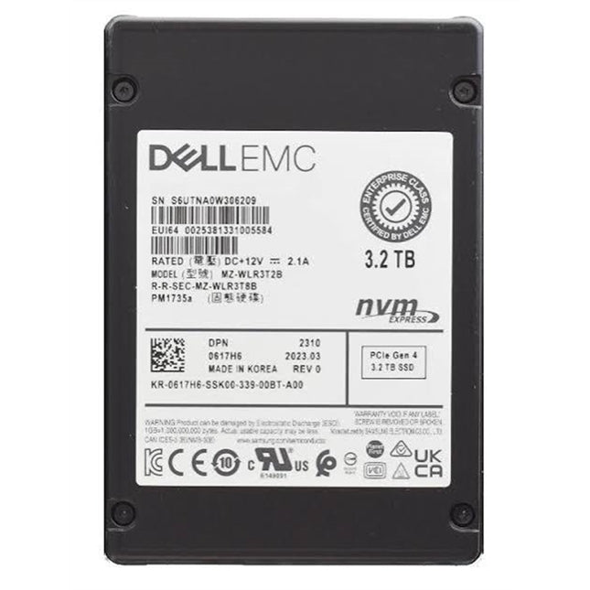 Samsung PM1735A MZWLR3T2HCLS 3.2TB NVMe SSD (DELL 0617H6) (Used - Good)