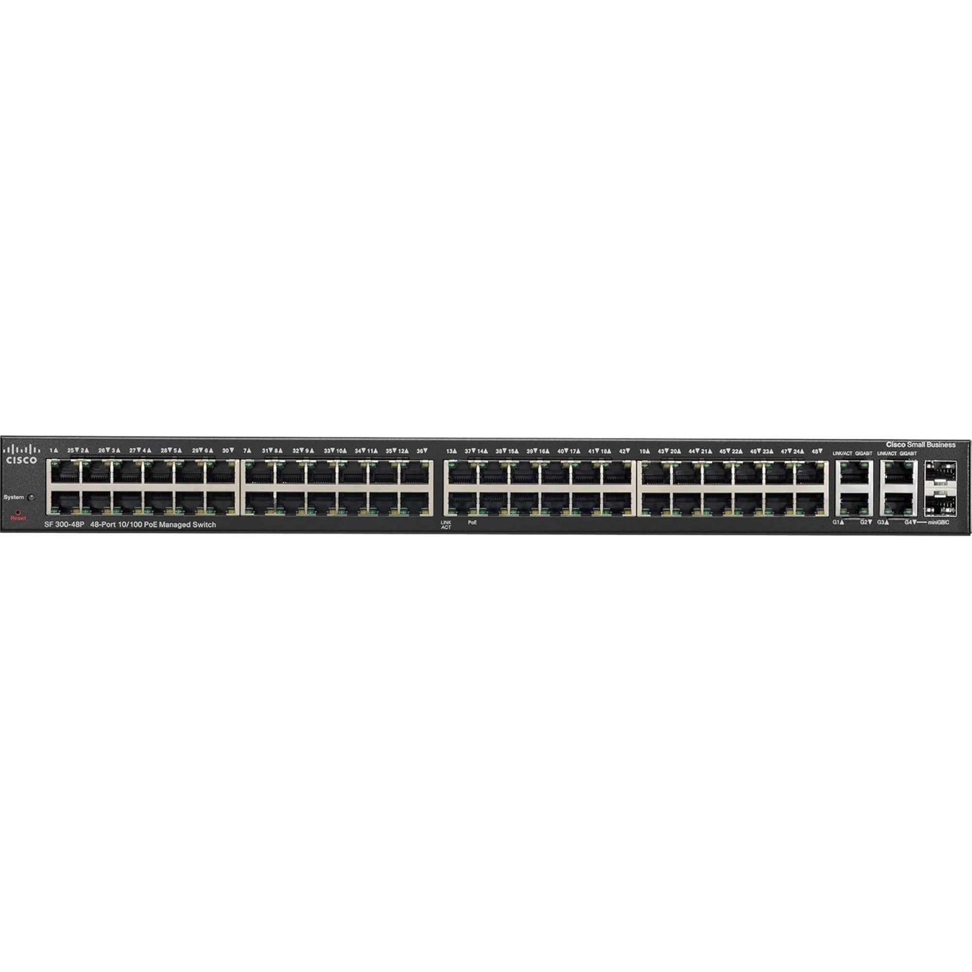 Cisco SRW248G4P-K9 48-Port 100Mbps RJ45 1U Specialty Switch, Black (Refurbished)