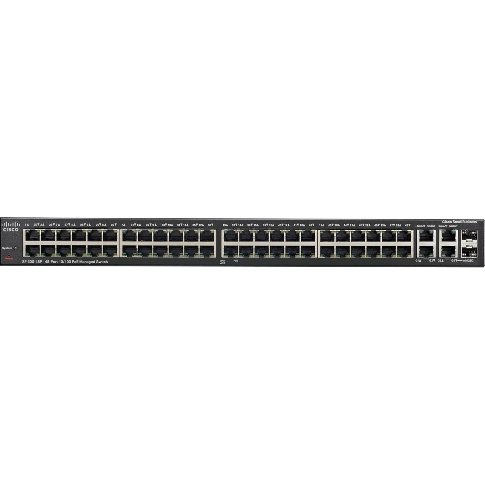 Cisco SRW248G4P-K9 48-Port 100Mbps RJ45 1U Specialty Switch, Black (Refurbished)