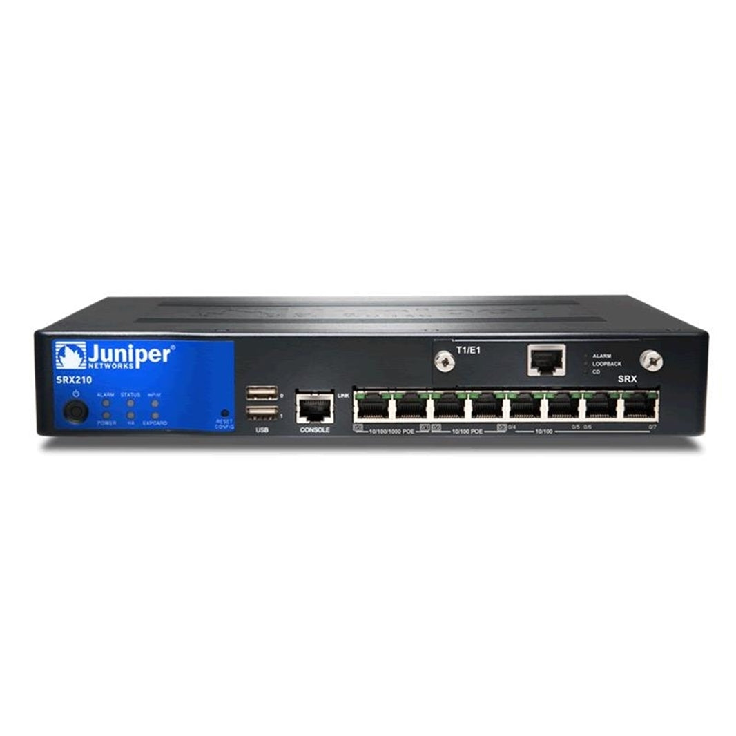 JUNIPER SRX210B SRX210 Services Gateway Low Memory, 2 100/1000, 6 10/100, 2 USB (New Open Box)