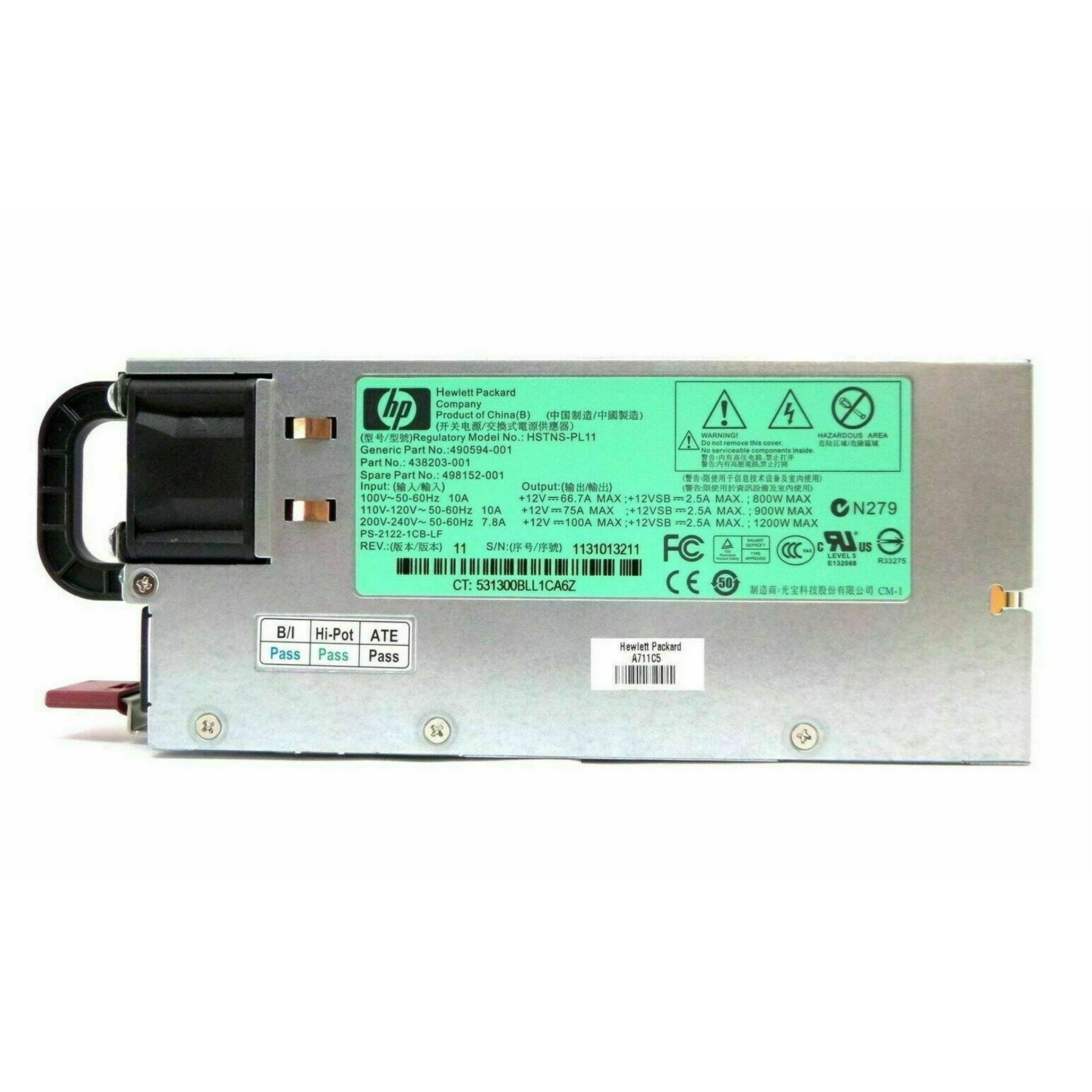 HP 438203-001 1200W Power Supply Server (Certified Refurbished)