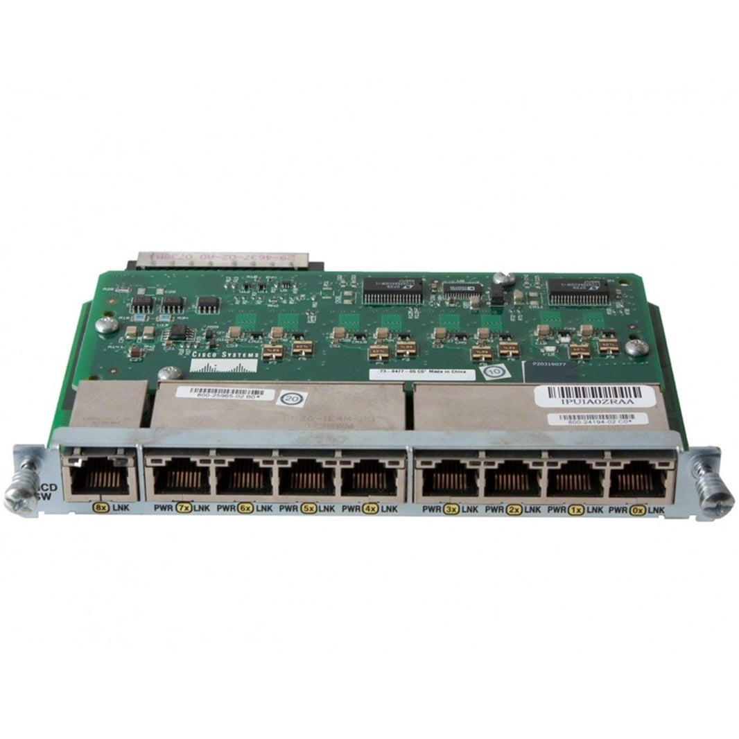 CISCO HWIC-D-9ESW-POE 9-Port Ethernet Switch HWIC with Power Over Ethernet (Certified Refurbished)