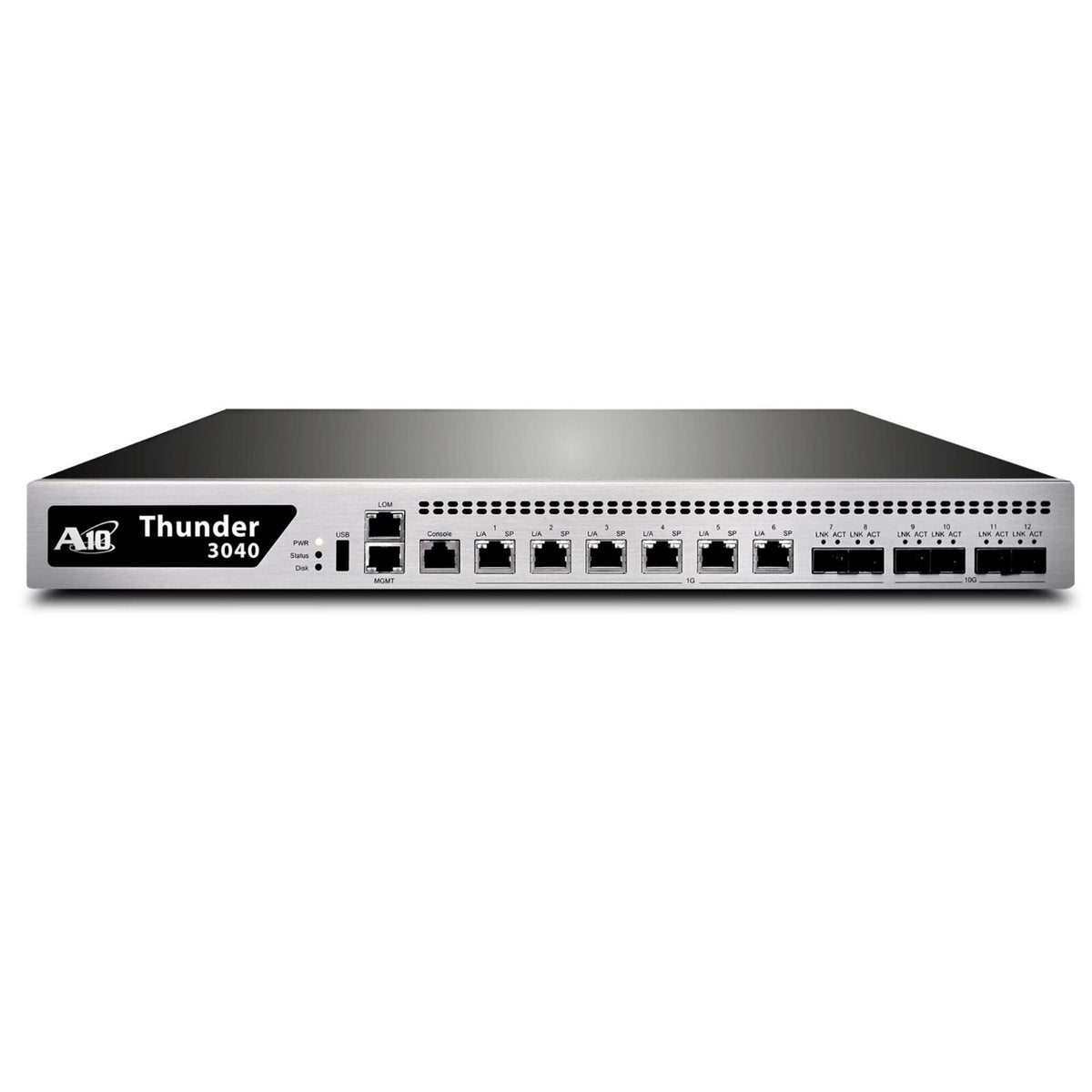A10 TH3040-010-N1SSL Thunder 3040S ADC 1U, 1xCPU, 6xGoC, 2xGF, 4x10GF, 16GB, SSL (Used - Good)
