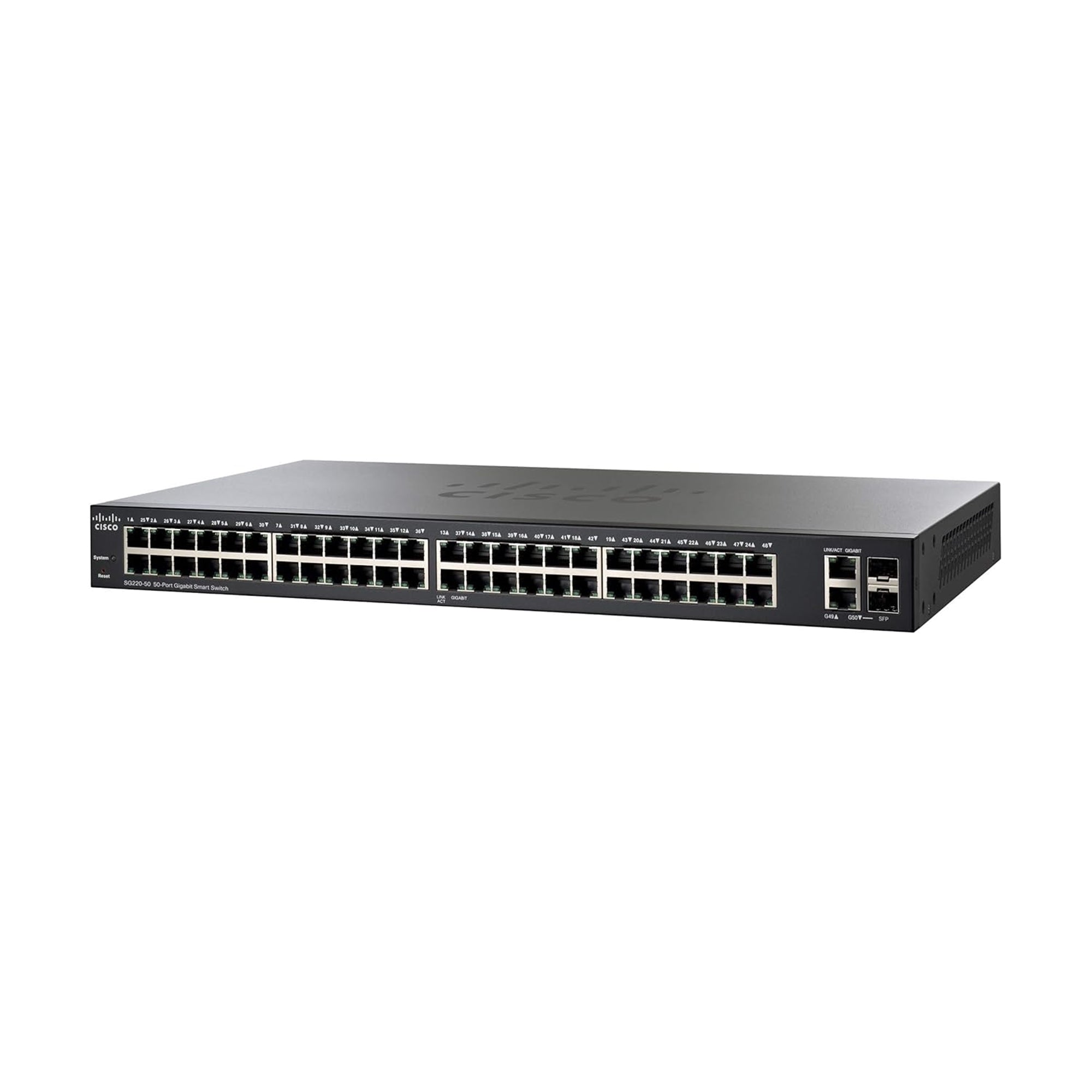 Cisco SG220-50-K9 50-Port WiFi 5 100Mbps RJ45 Desktop Specialty Switch, Black (Certified Refurbished)