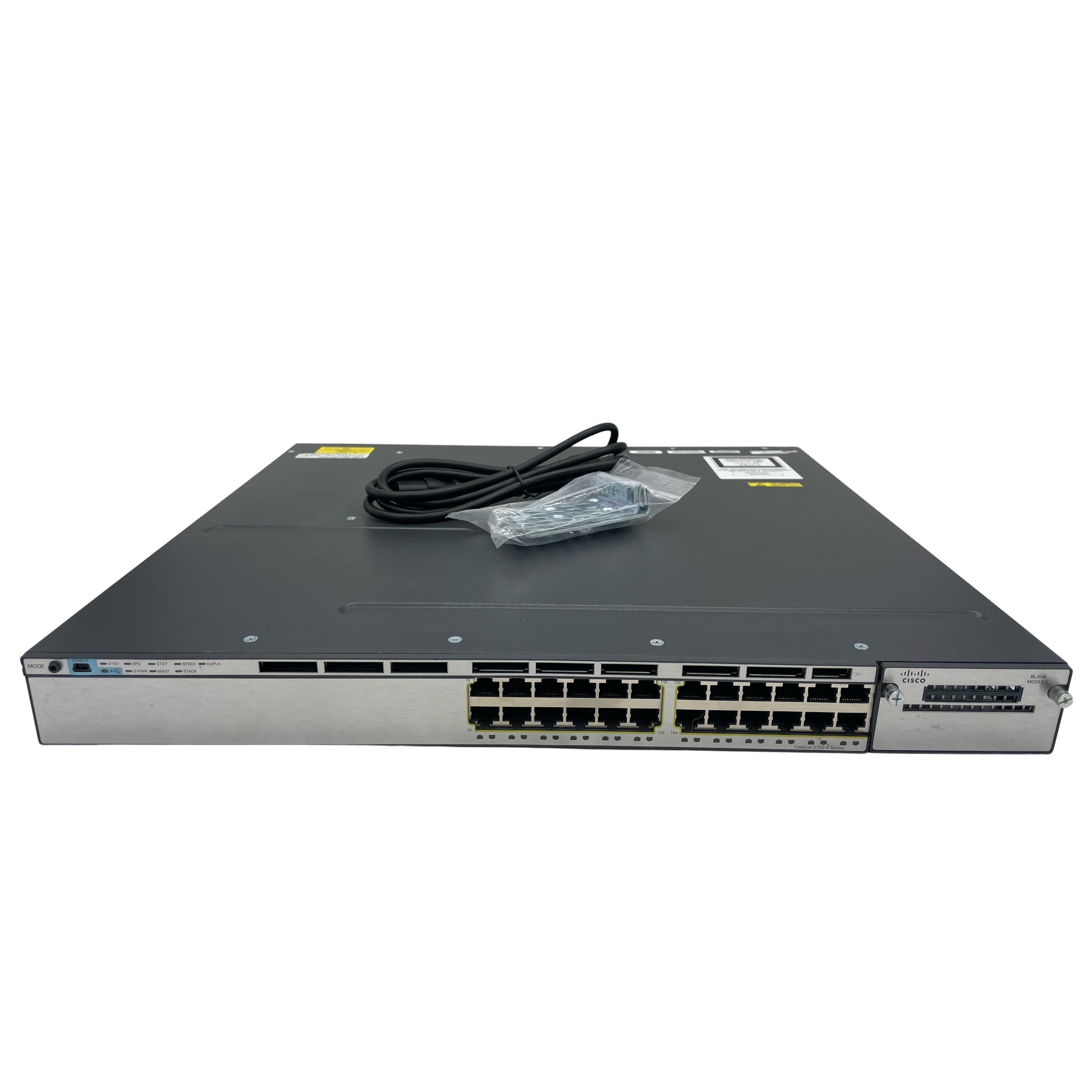 Cisco WS-C3750X-24T-L 24-Port 100Mbps RJ45 1U Specialty Switch, Grey (Used - Good)