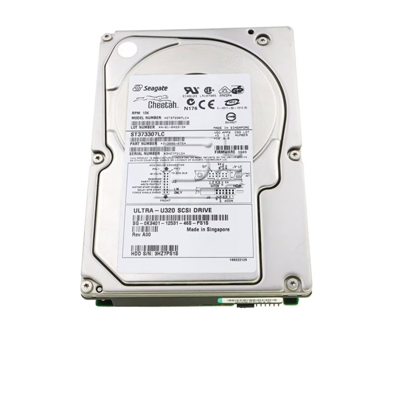 Seagate ST373307LC 3.5" 72GB 10000RPM SCSI Hard Disk Drive (HDD), Silver (Certified Refurbished)