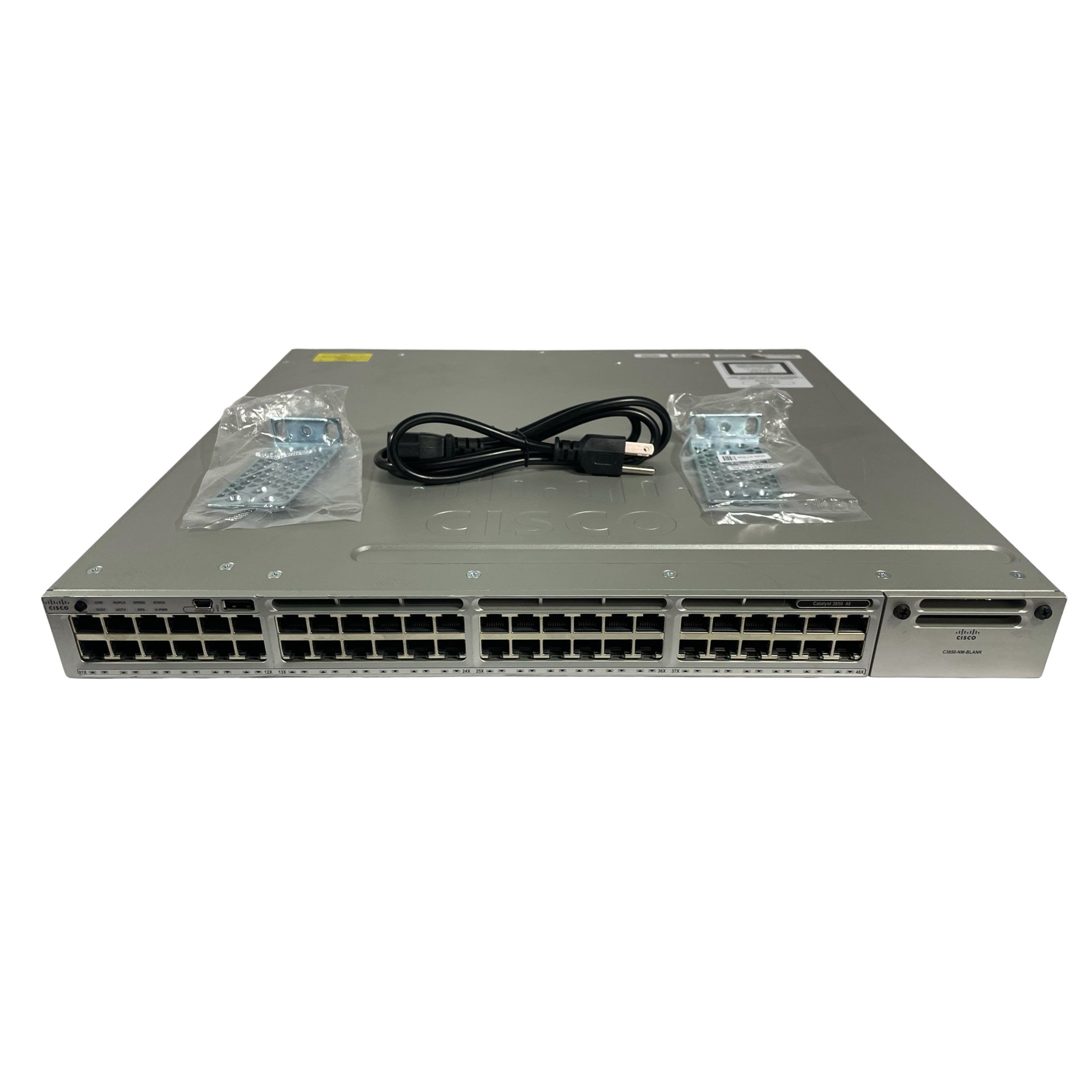 Cisco WS-C3850-48T-S 48-Port 100Mbps RJ45 1U Specialty Switch, Grey (Refurbished)