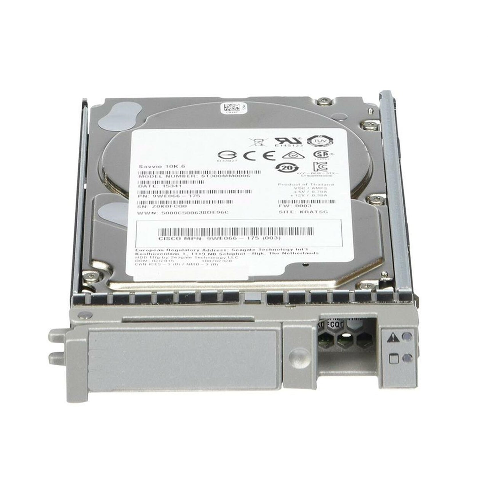 Cisco UCS-HD300G10K12N 2.5" 300GB 10000RPM SAS 12Gb/s Hard Disk Drive (HDD), Silver (Certified Refurbished)