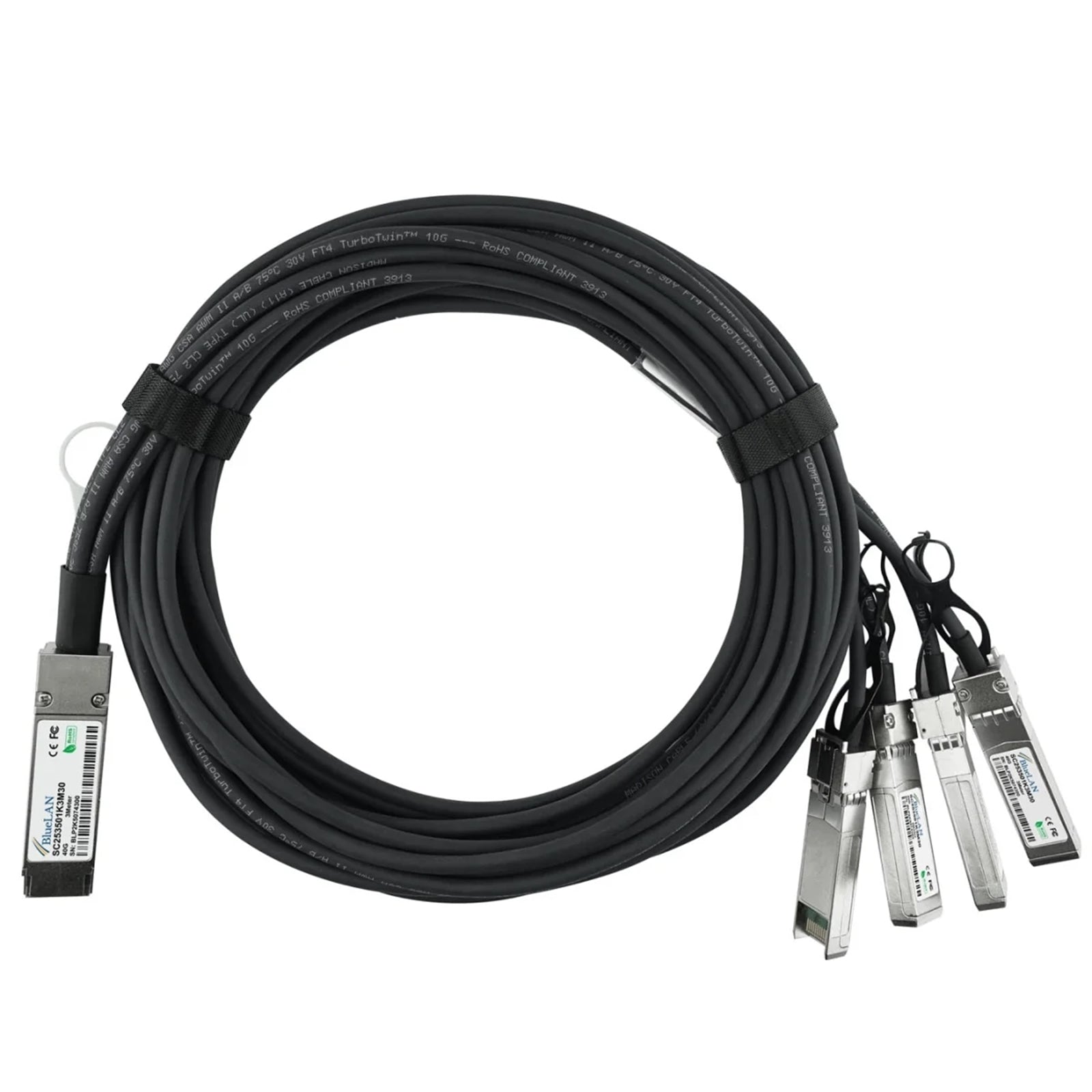 MELLANOX MCP7904-X02AA ETH 40GbE to 4x10GbE, QSFP to 4xSFP+, 2.5m., Black (Certified Refurbished)