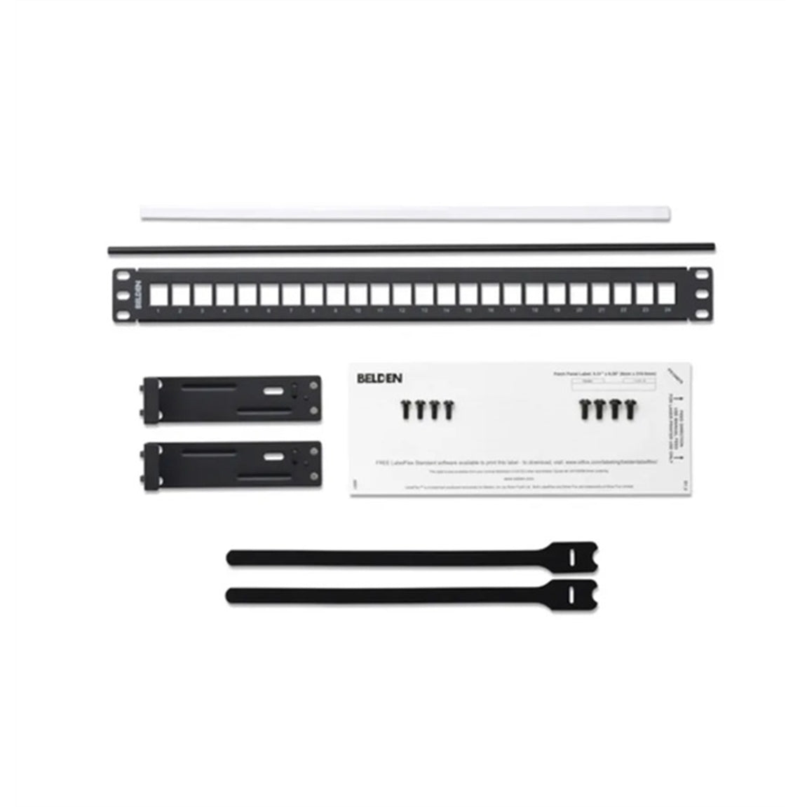 Belden AX103114 KeyConnect Patch Panel Cat5e, 24-port, 1U, Black (New Open Box)