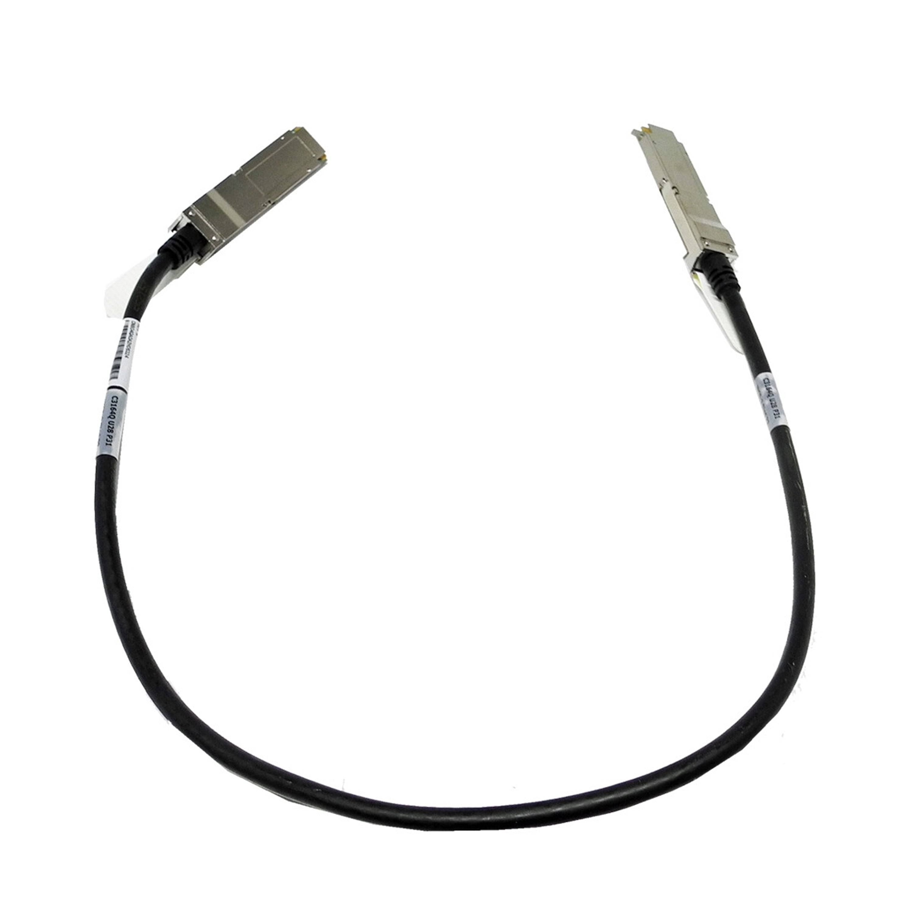 Amphenol 10093084-200AHFLF 0.75m Long QSFP+ 30AWG FCI Data Cable, Black