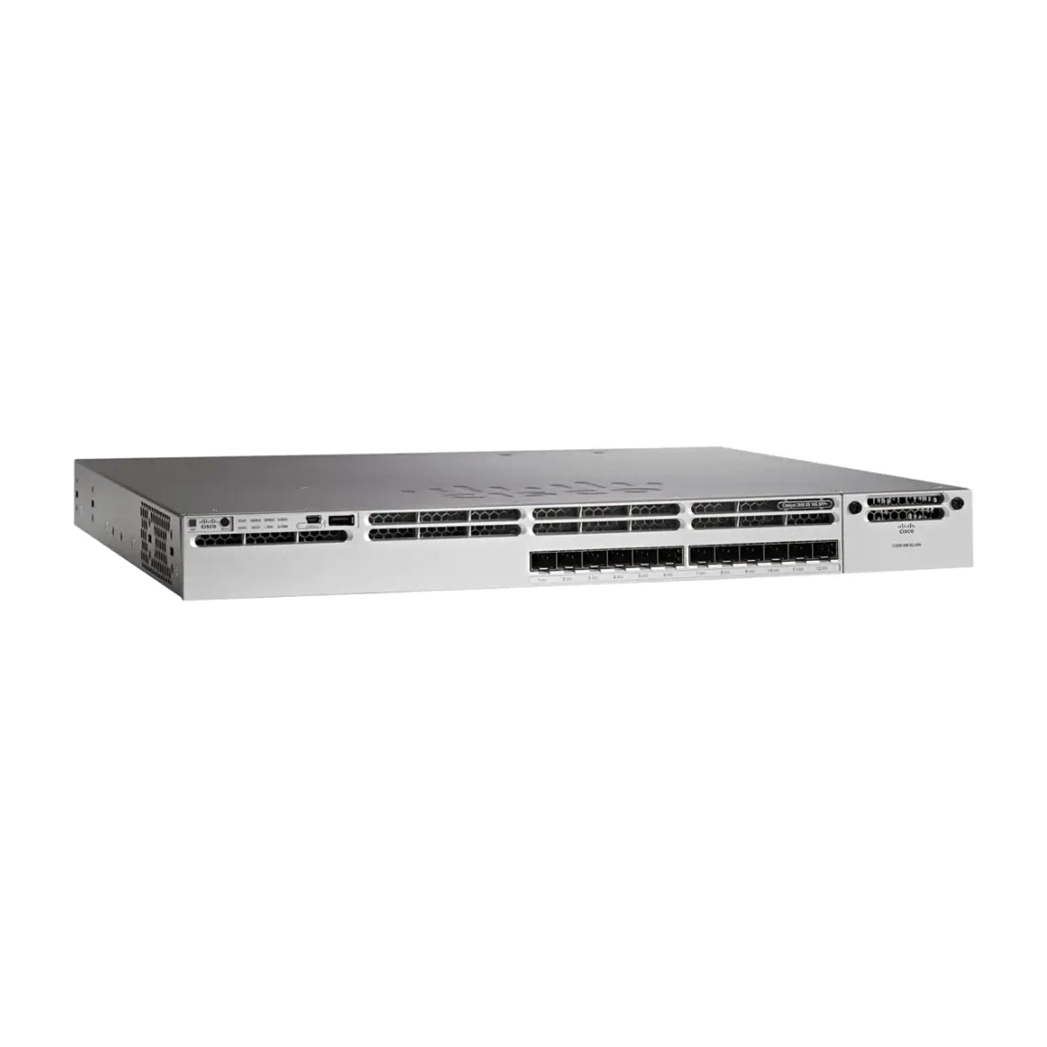 Cisco WS-C3850-12XS-E Stackable 12 SFP+ w/ 350WAC IP Services Grade A (Used - Good)