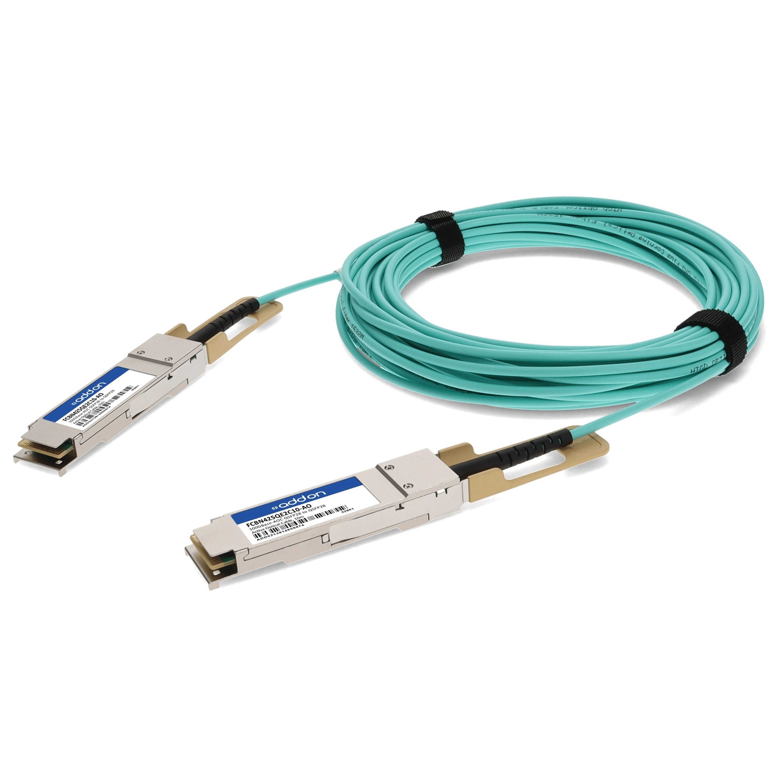 FINISAR FCBN425QE2C10 QSFP28 to QSFP28 AOC 4x25G 10m length, GEN2 32.8 ft., Black (Certified Refurbished)