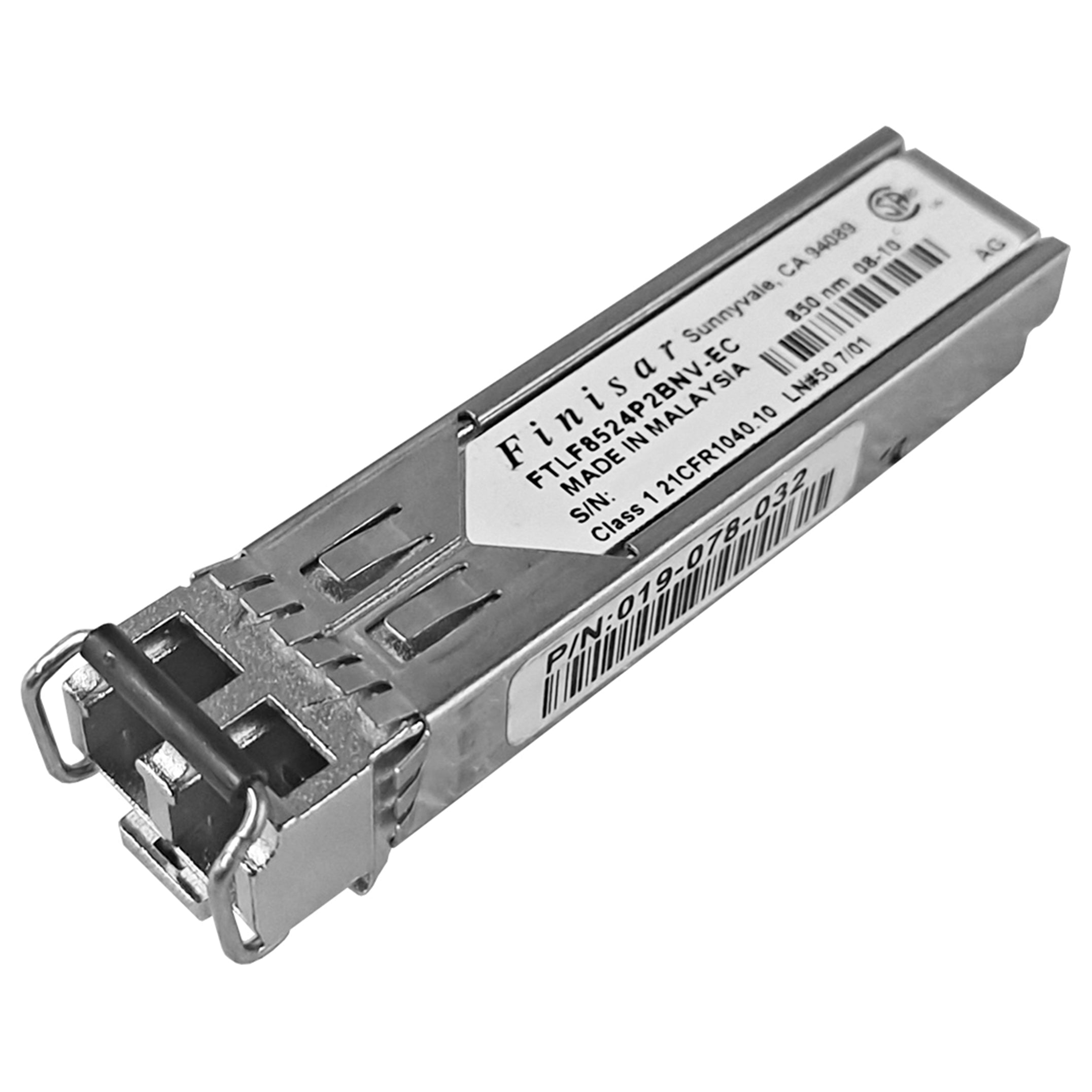 Finisar FTLF8524P2BNV-EC 4GB Shortwave 850nm LC SFP Transceiver, Silver (Certified Refurbished)