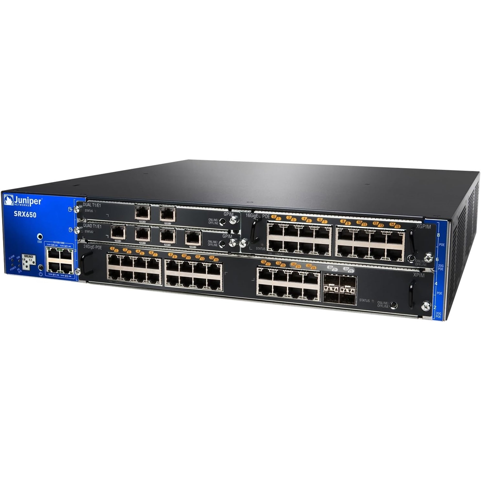 Juniper Router 16 Port Juniper Networks SRX-GP-16GE 16-Port WiFi 5 100Mbps RJ45 Desktop Speci ...