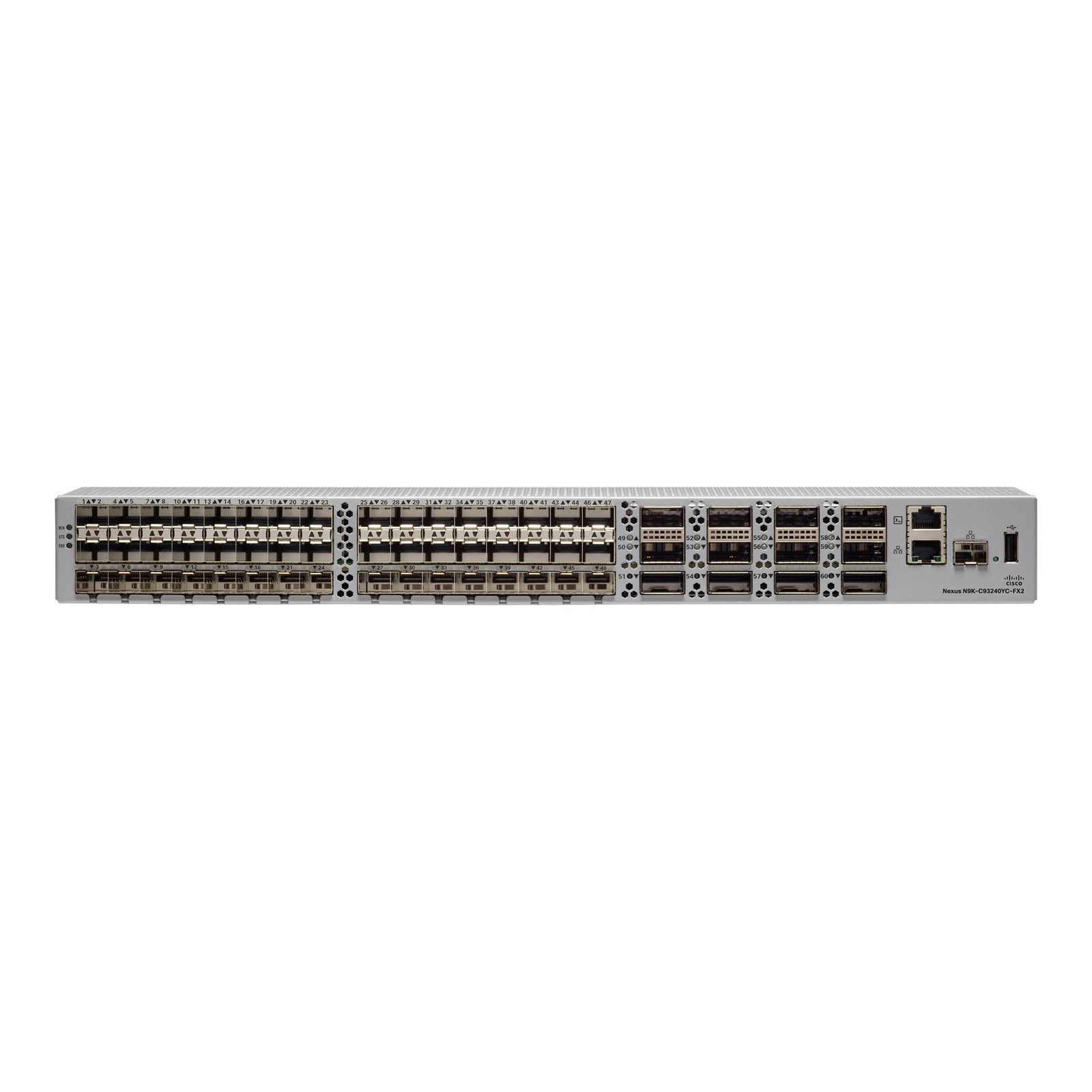 Cisco N9K-C93240YC-FX2 48-Port WiFi 5 100Mbps RJ45 Desktop Specialty Switch, Silver (Refurbished)