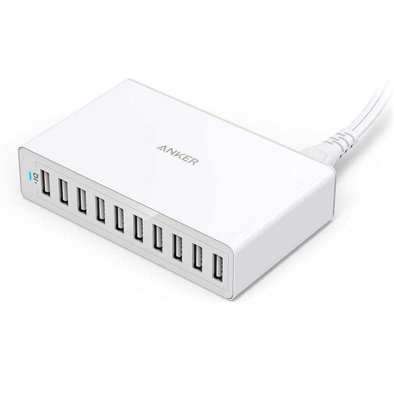 Anker A2133 60W 10-Port Desktop Fast USB Charger, White
