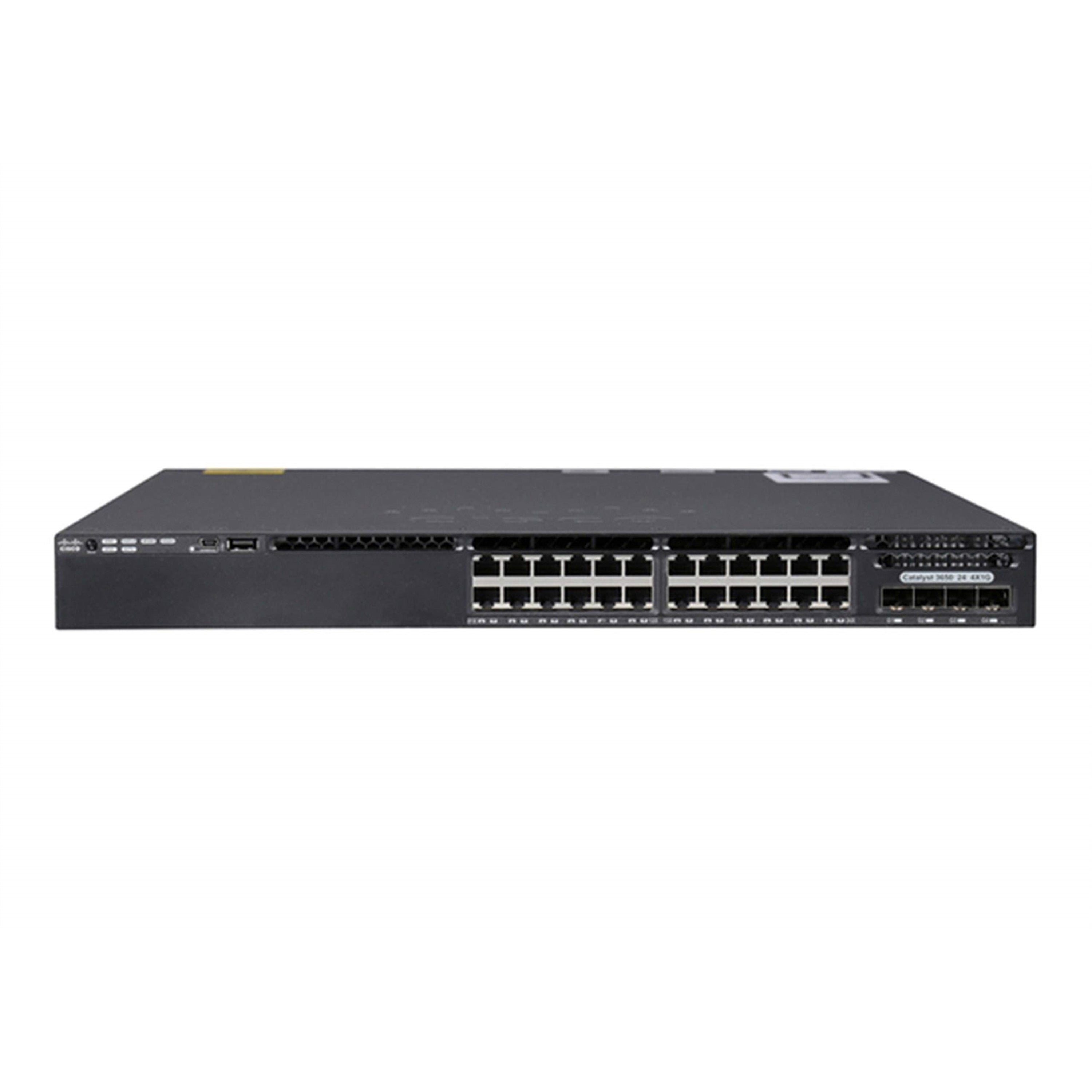 Cisco WS-C3650-24PS-L 24-Port 100Mbps RJ45 1U Specialty Switch, Grey (Scratch and Dent)