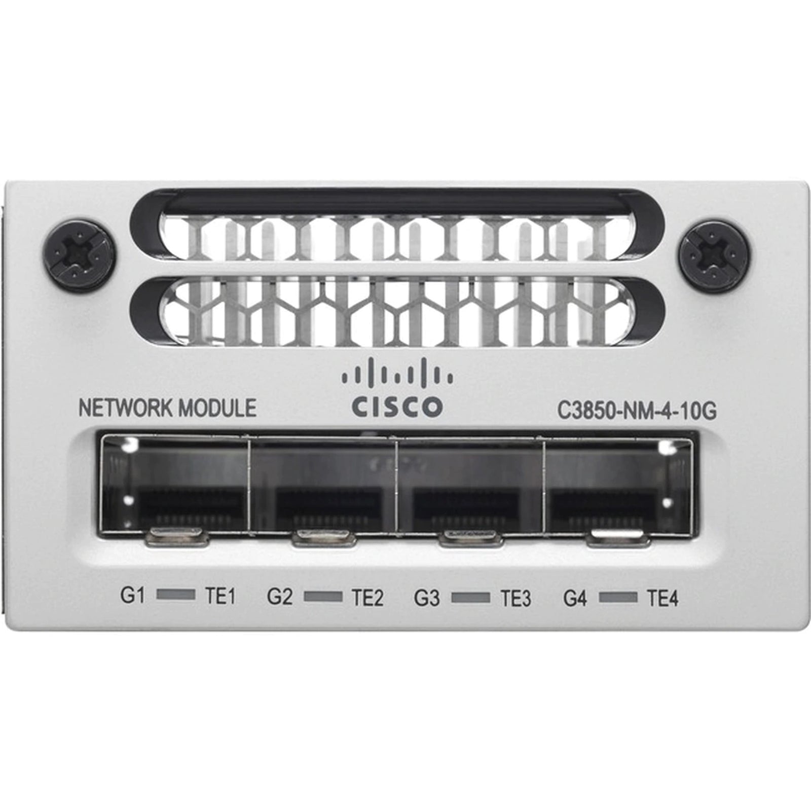 Cisco C3850-NM-4-10G,USED 4-Port WiFi 5 100Mbps RJ45 Desktop Specialty Switch, Silver (Refurbished)