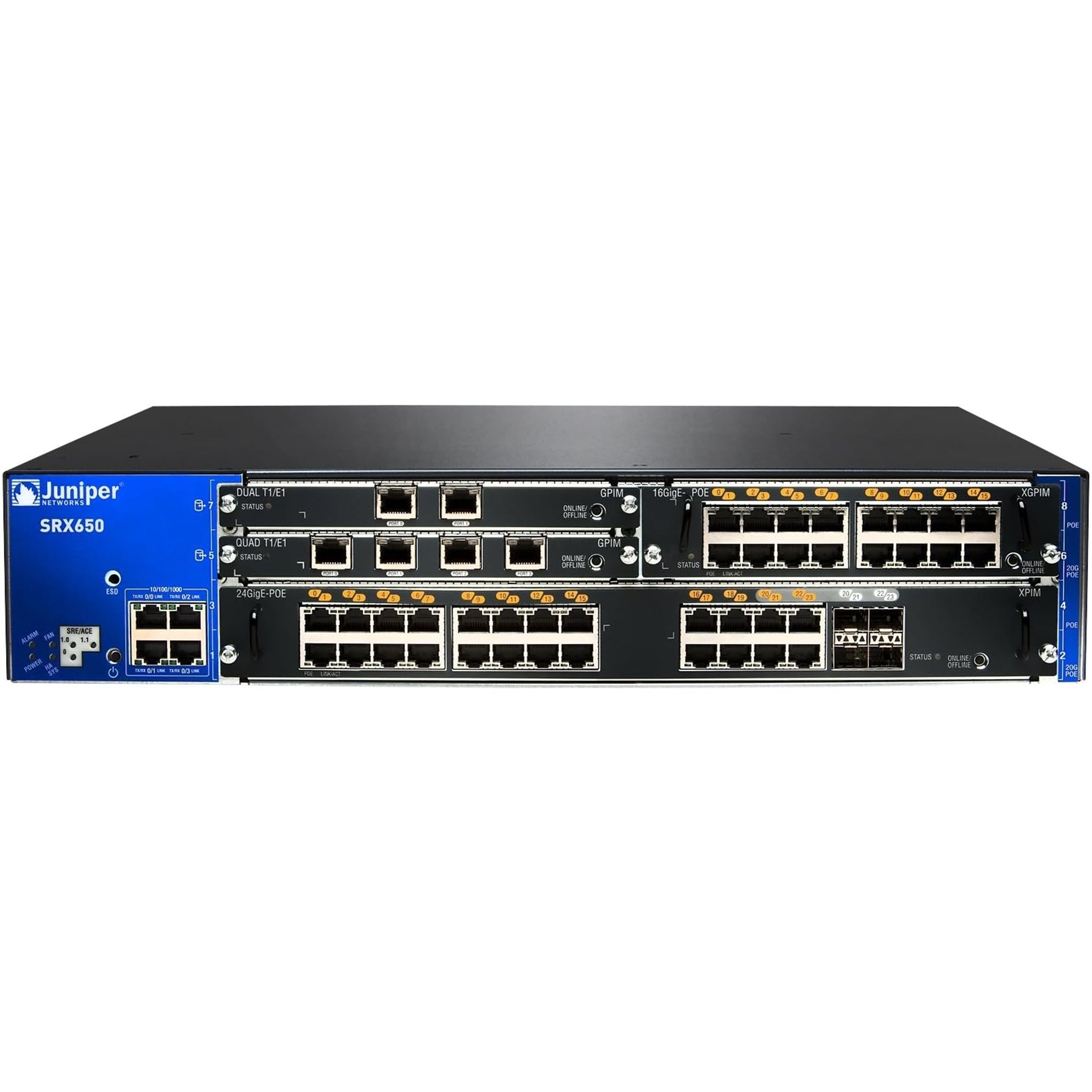 Juniper Router 16 Port Juniper Networks SRX-GP-16GE 16-Port WiFi 5 100Mbps RJ45 Desktop Speci ...
