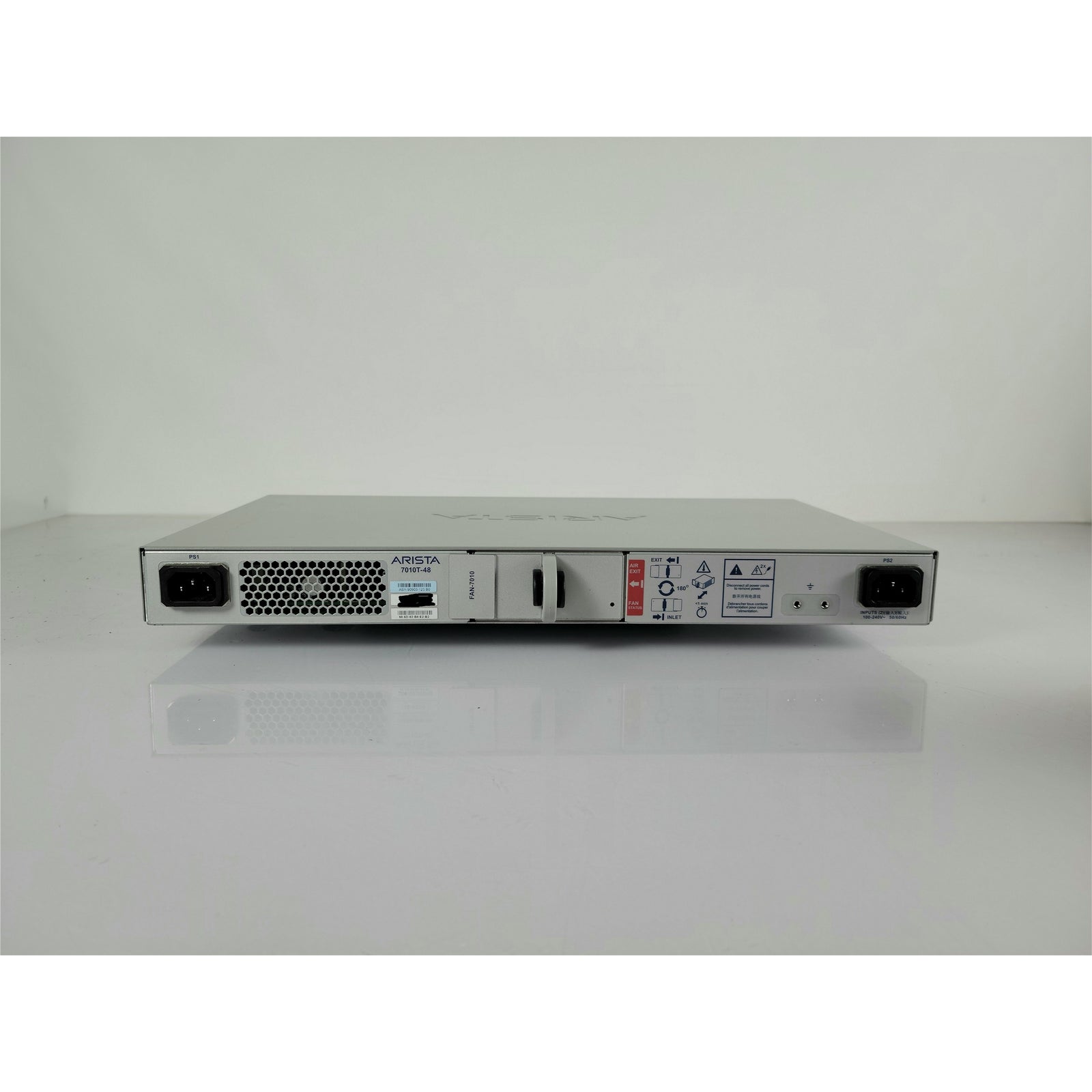 Arista DCS-7010T-48 48x RJ45 100/1000 4 x SFP+ 1/10GbE fan -F & -R Grade A (Used - Good)