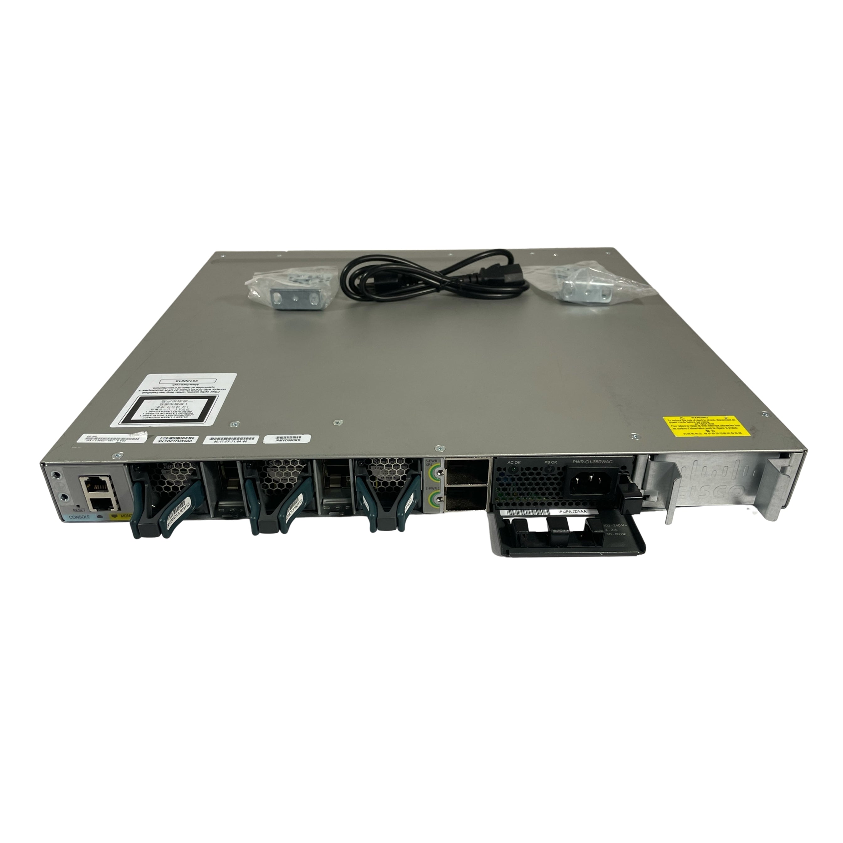 Cisco WS-C3850-48T-S 48-Port 100Mbps RJ45 1U Specialty Switch, Grey (Scratch and Dent)