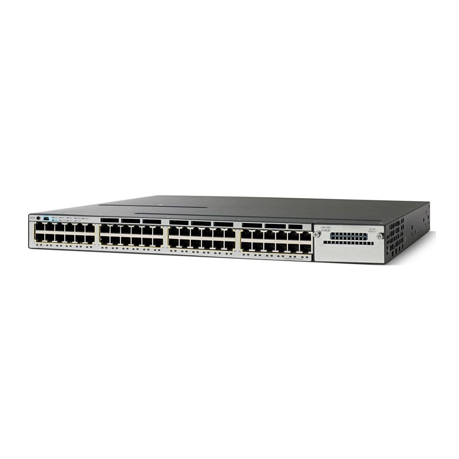 Cisco WS-C3750X-48T-S 48-Port 100Mbps RJ45 1U Switch, Black (Scratch and Dent)
