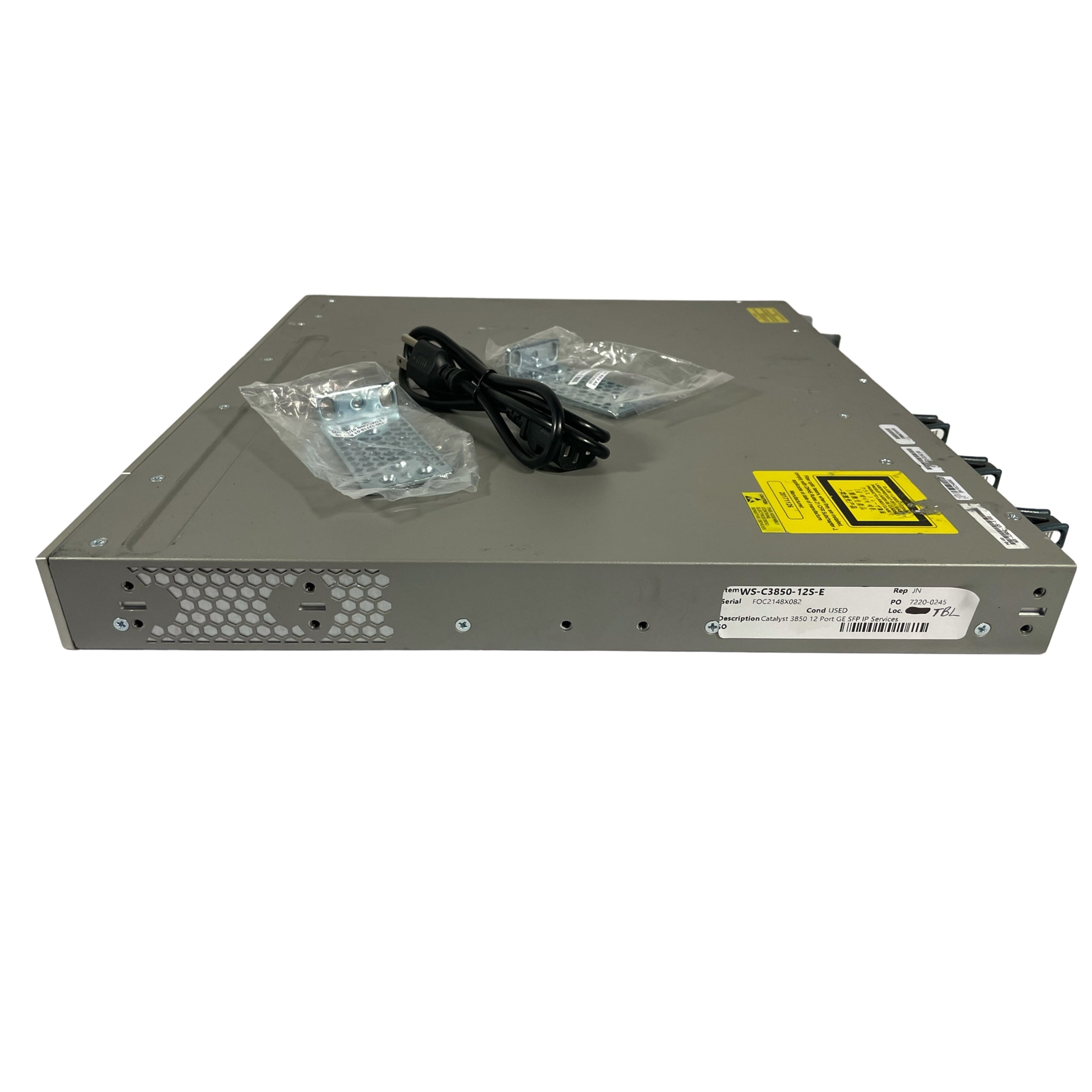 Cisco WS-C3850-12S-E 12-Port 100Mbps RJ45 1U Specialty Switch, Grey (Scratch and Dent)