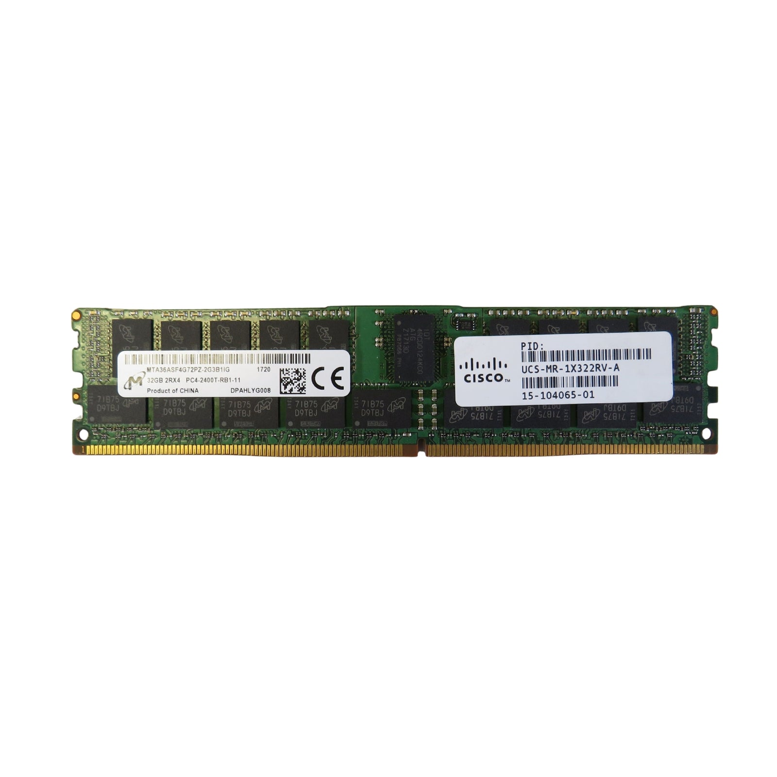 Cisco UCS-MR-1X322RV-A 15-104065-01 32GB 2Rx4 PC4-2400 DDR4 Server Memory (Used - Good)