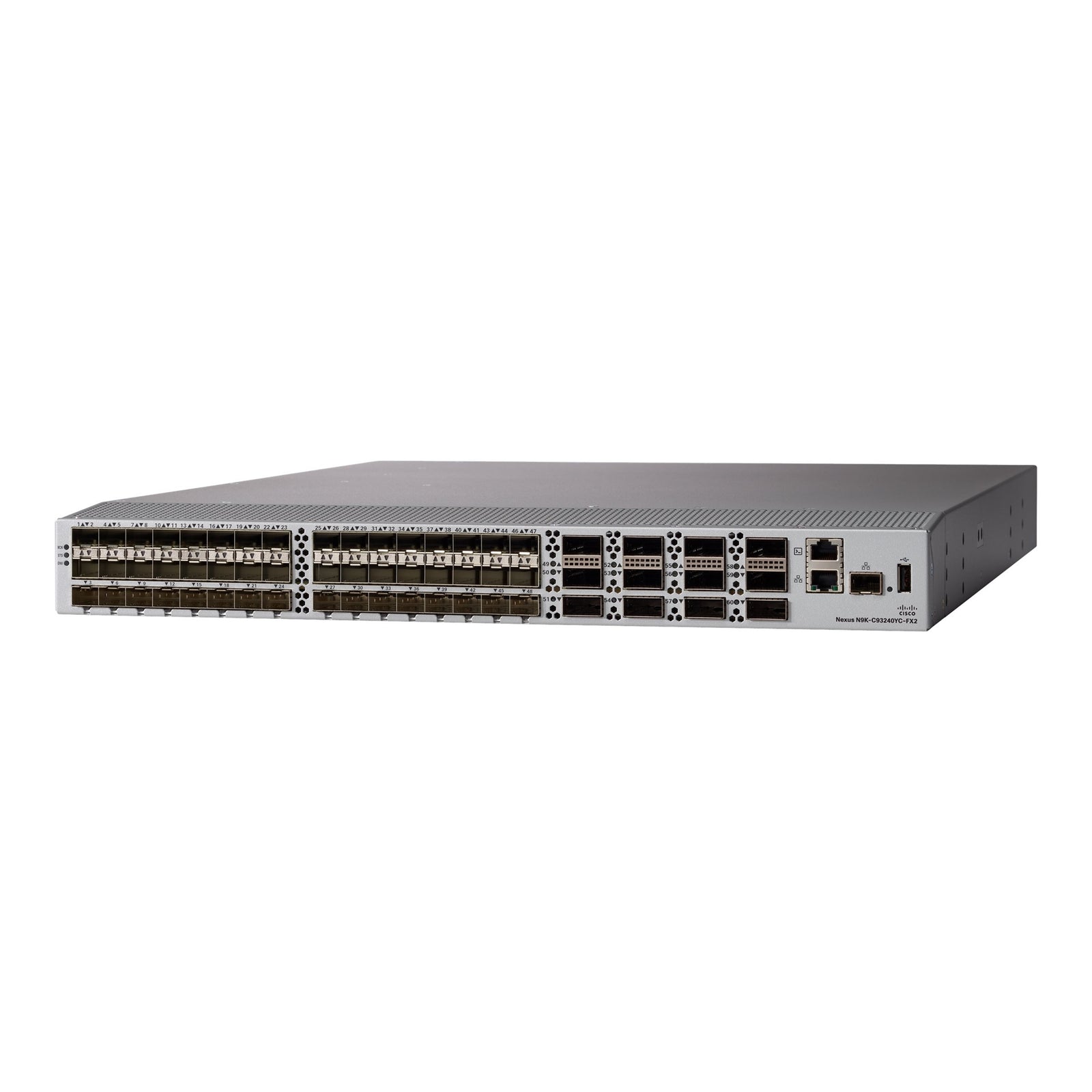 Cisco N9K-C93240YC-FX2 48-Port WiFi 5 100Mbps RJ45 Desktop Specialty Switch, Silver (Refurbished)