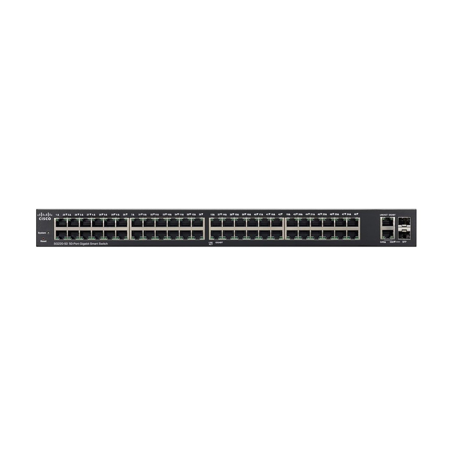Cisco SG220-50-K9 50-Port WiFi 5 100Mbps RJ45 Desktop Specialty Switch, Black (Refurbished)