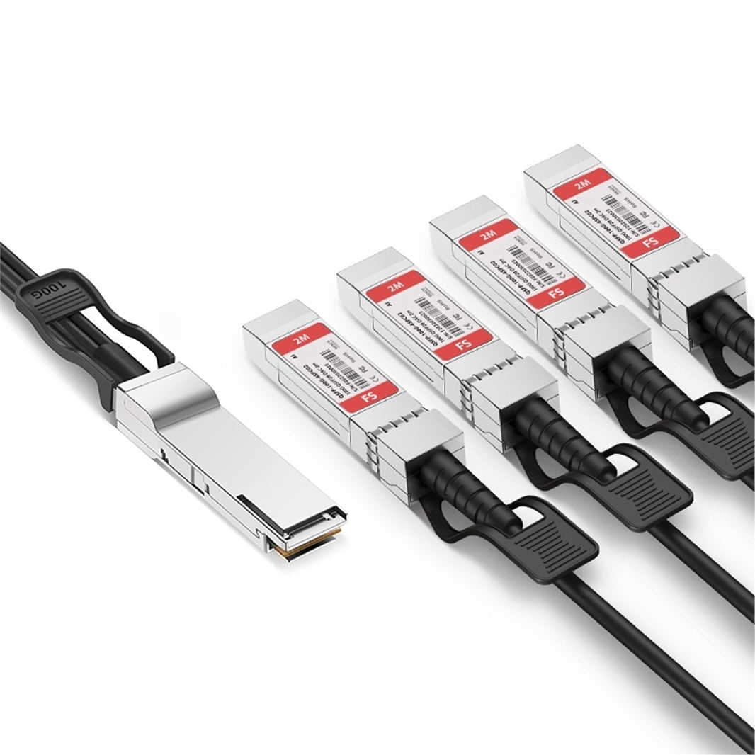 Arista CAB-Q-4S-100G-2M Compatible 100G QSFP28 to 4 x 25G SFP28 Breakout Cable (Black)