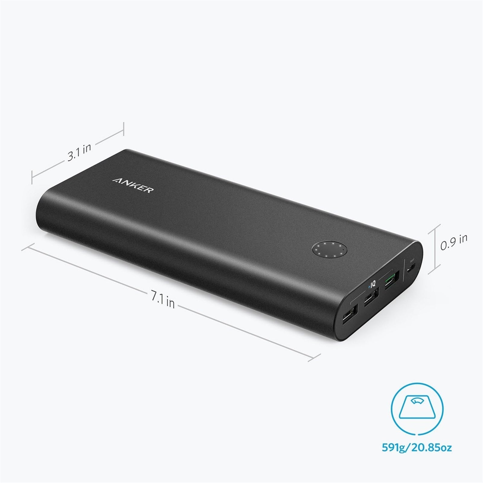 Anker PowerCore 26800 PD (45W) B1376H11-1 60W USB-C PD wall Power Bank and cable, Black