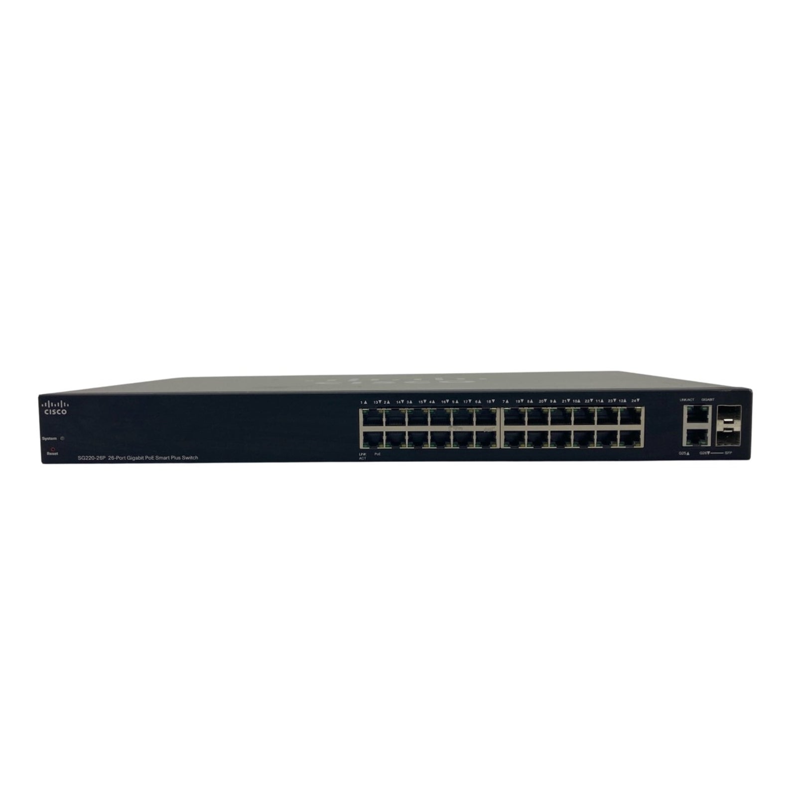 CISCO SG220-26P-K9 SG220-26P 26-Port Gigabit PoE Smart Switch REMANUFACTURED. (Refurbished)