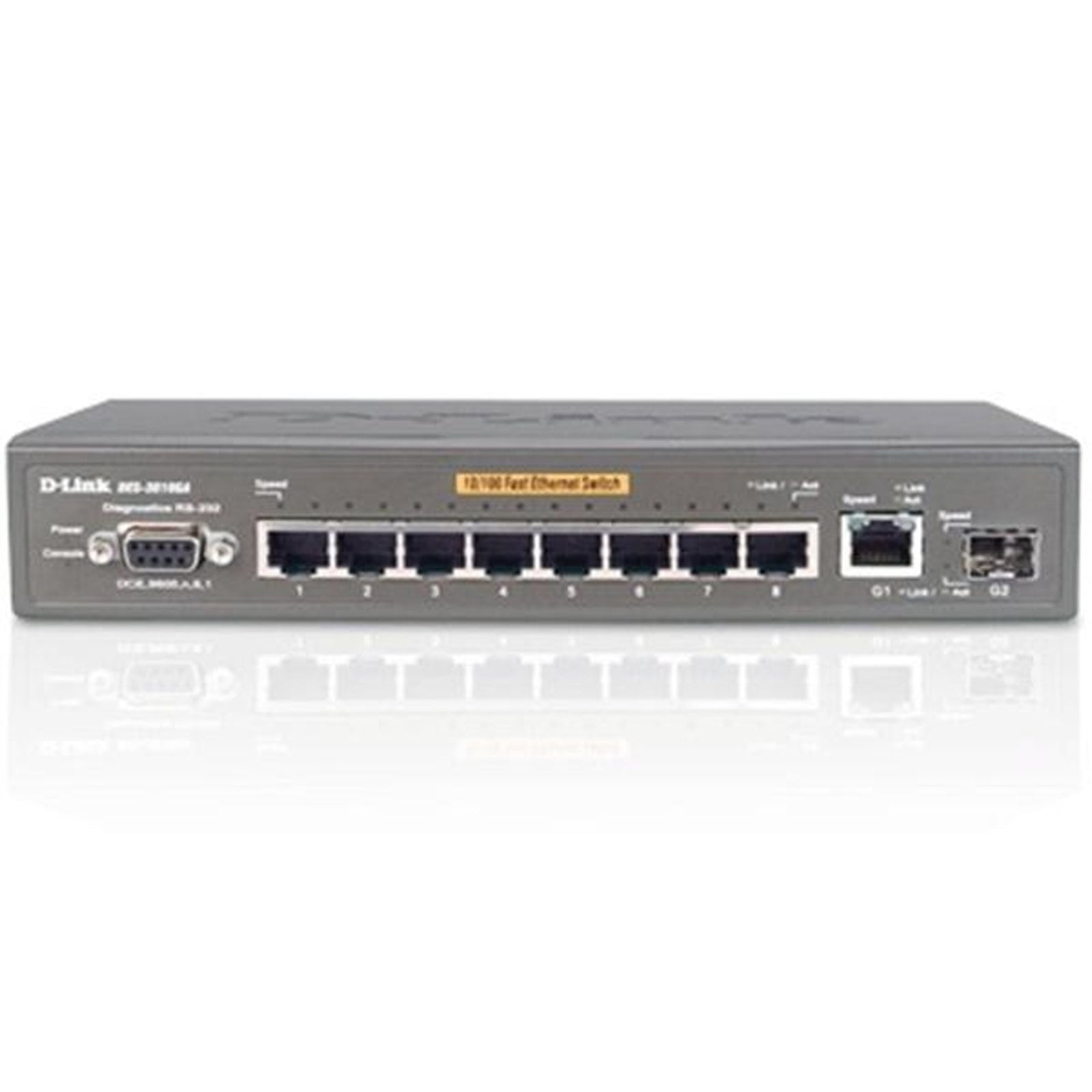 D-Link DES-3010GA-TAA 8-Port 100Mbps RJ45 1U Specialty Switch, Black