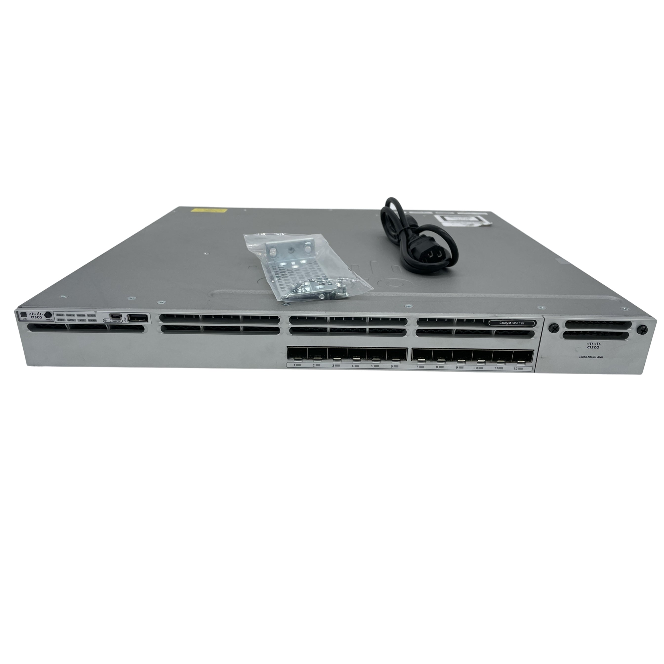 Cisco WS-C3850-12S-S 12-Port 100Mbps SFP 1U Switch, Grey (Refurbished)