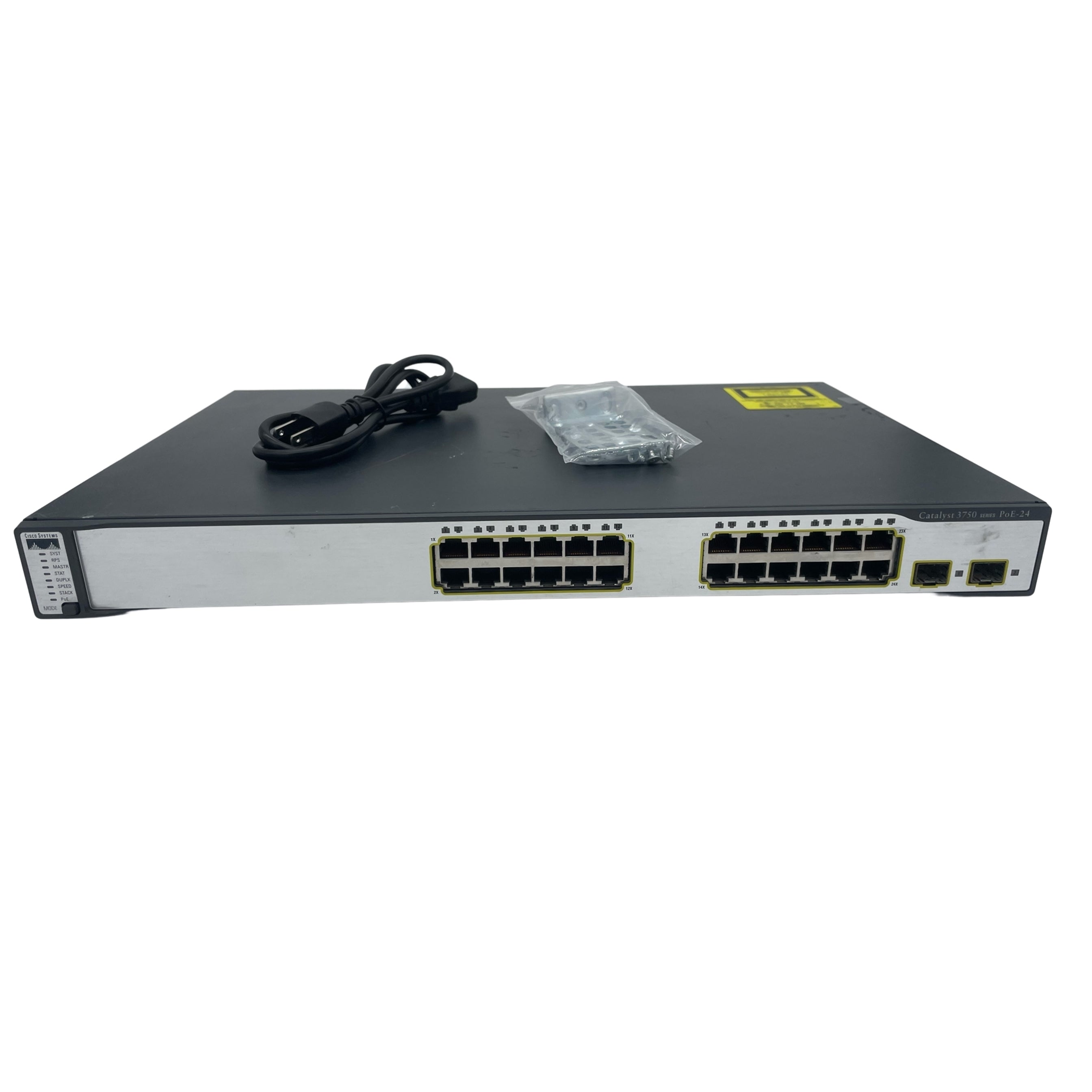 Cisco WS-C3750-24PS-S 24-Port 100Mbps RJ45 1U Switch, Grey (Scratch and Dent)