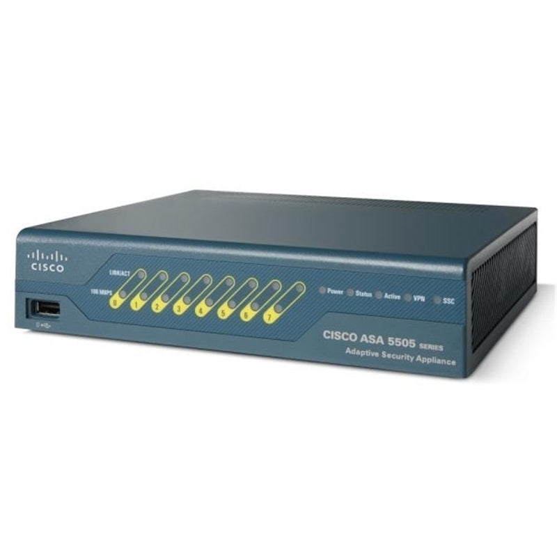 Cisco ASA 5505 Appliance with SW 10 Users 8 ports Network Switch (Certified Refurbished)