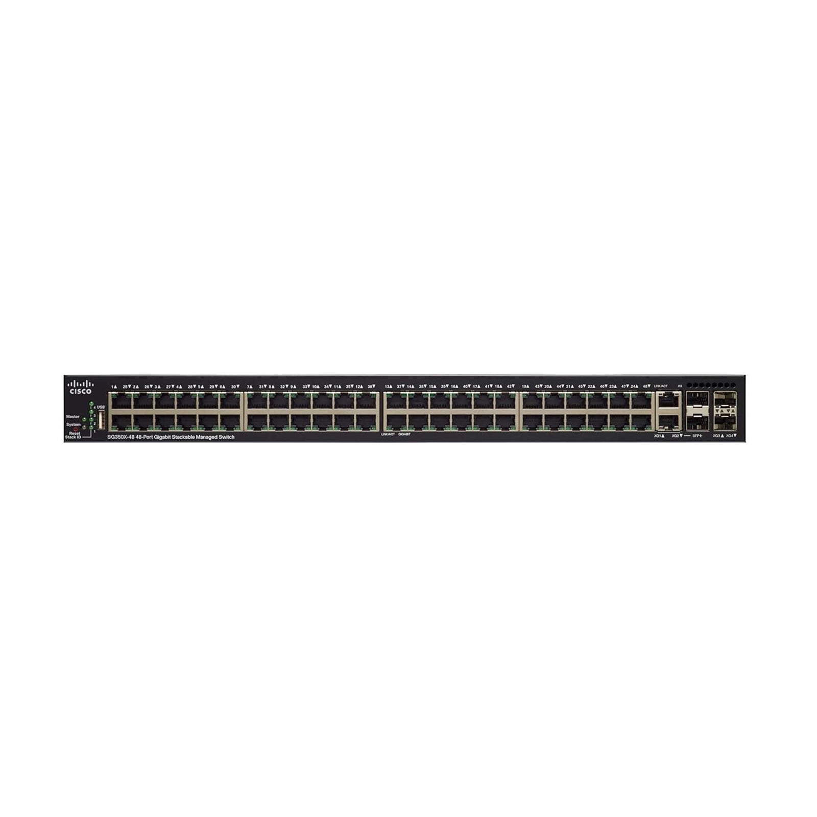 Cisco SG350X-48-K9-NA 48-Port 100Mbps RJ45 1U Specialty Switch, Silver (New Open Box)