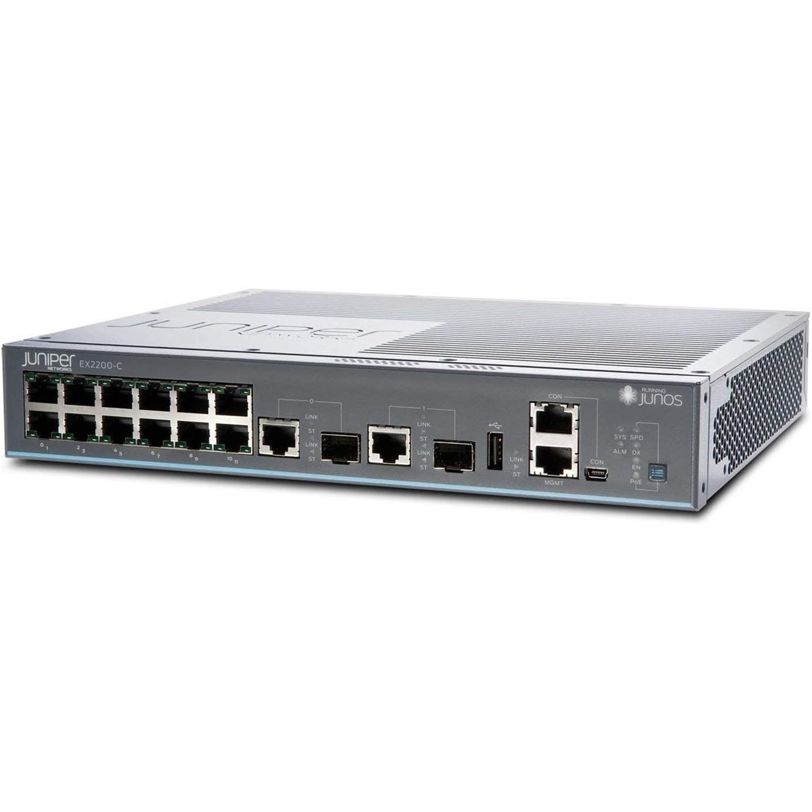 Juniper Networks EX2200-C-12T-2G 12-Port 802.11A 100Mbps RJ45 Desktop Specialty Switch, Black (New Open Box)