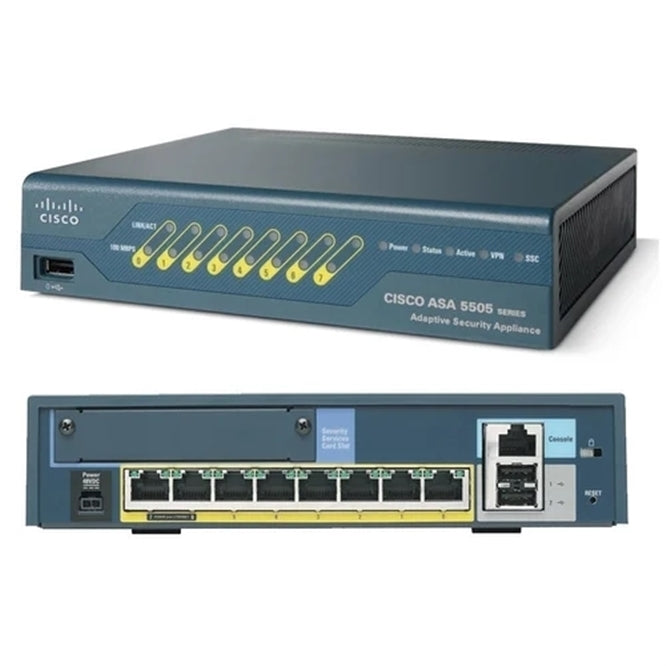 Cisco ASA 5505 Appliance with SW 10 Users 8 ports Network Switch (Certified Refurbished)