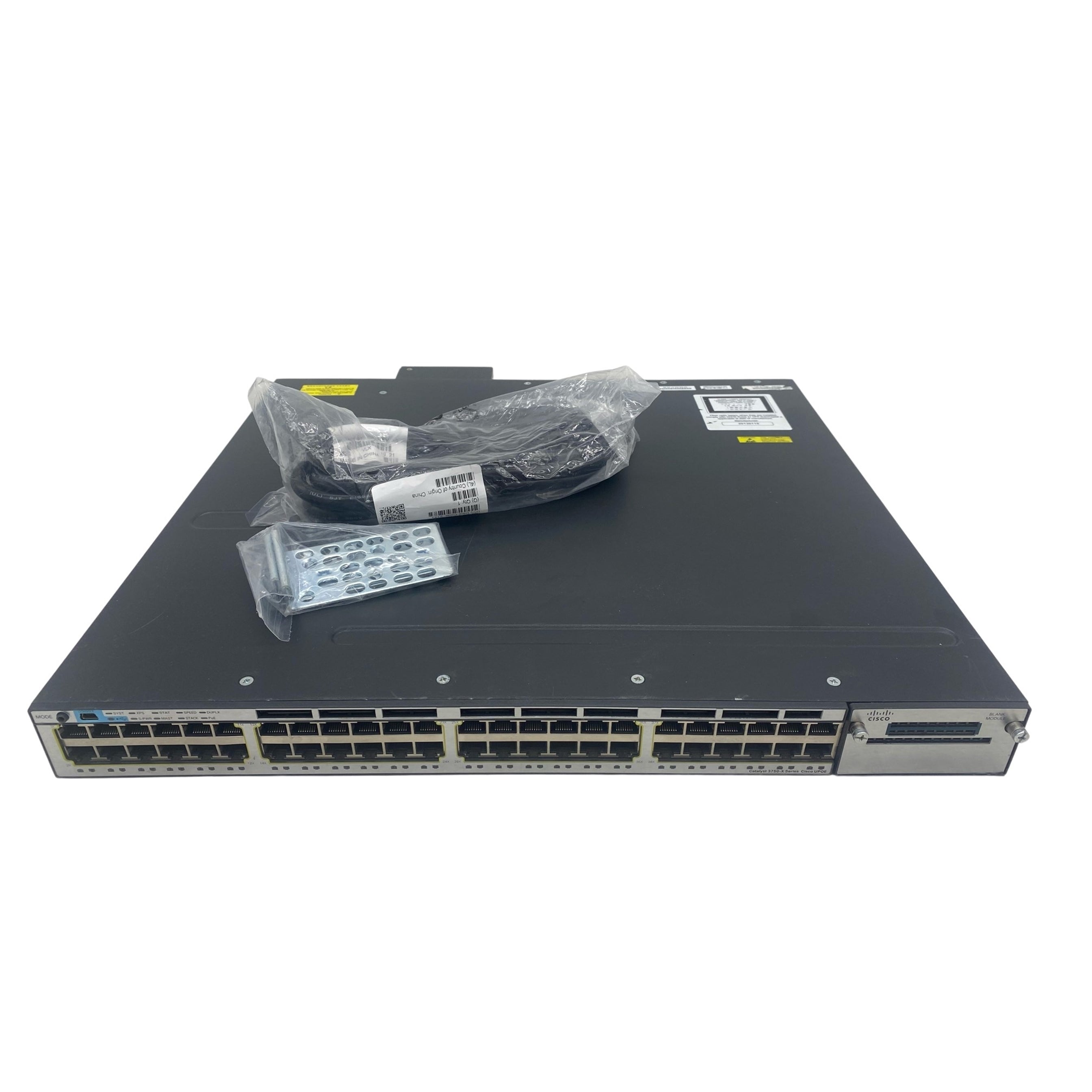 Cisco WS-C3750X-48U-S 48-Port 100Mbps RJ45 1U Specialty Switch, Grey (Scratch and Dent)