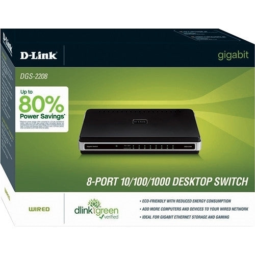 D-Link 8-Port 10/100/1000 Mbps Ethernet Desktop Switch