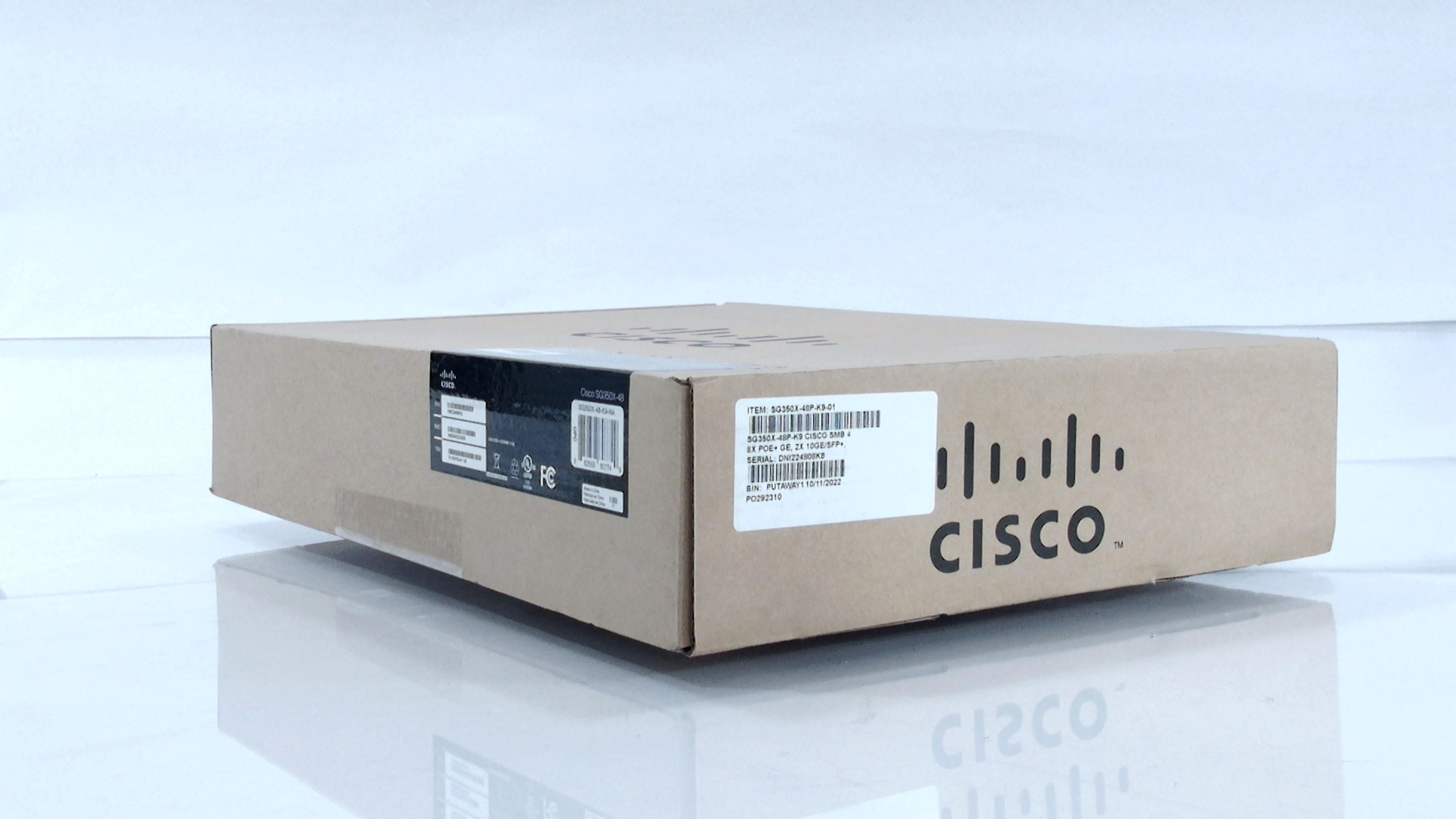 Cisco SG350X-48-K9-NA 48-Port 100Mbps RJ45 1U Specialty Switch, Silver (New Open Box)