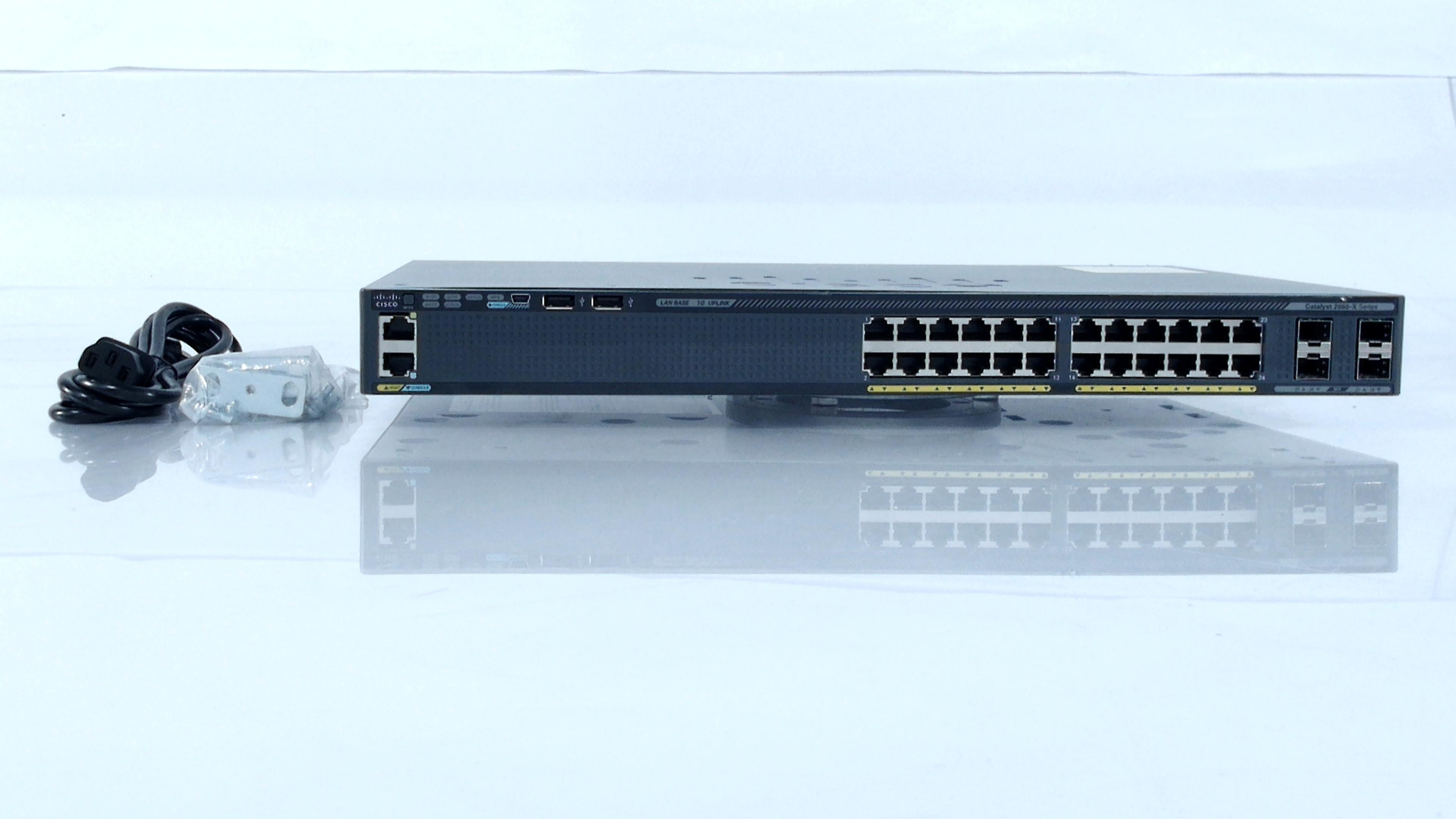 Cisco WS-C2960X-24TS-L++ 24-Port 100Mbps RJ45 1U Specialty Switch, Black (Refurbished)