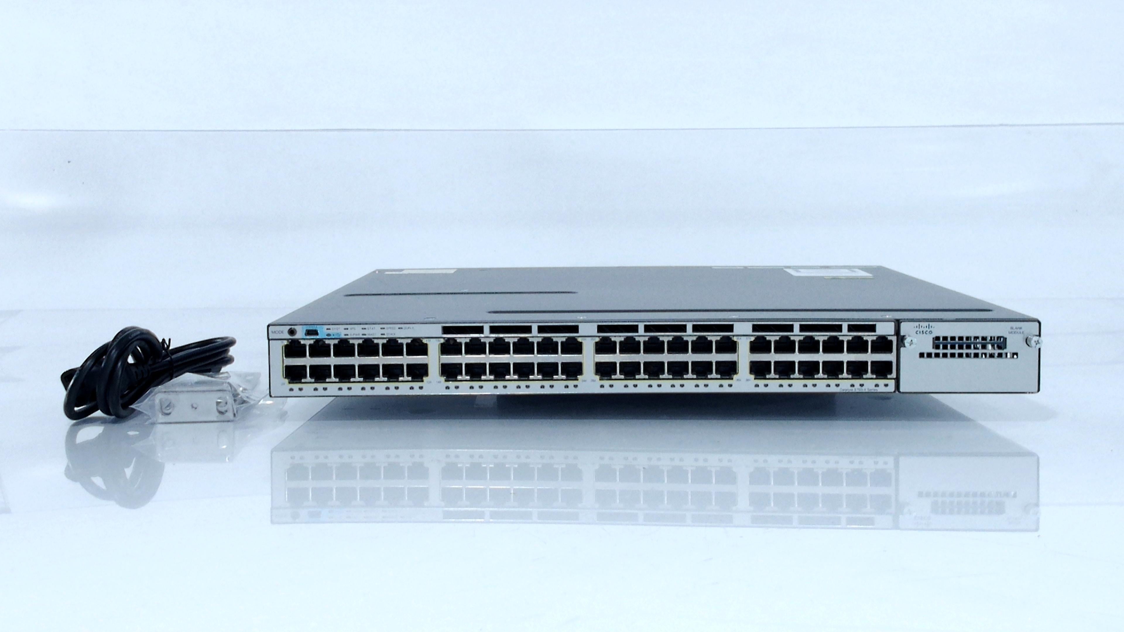 Cisco WS-C3750X-48T-S,USED 48-Port 100Mbps RJ45 1U Switch, Black (Refurbished)