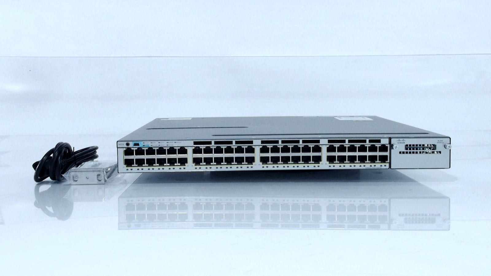 Cisco WS-C3750X-48T-S,USED 48-Port 100Mbps RJ45 1U Switch, Black (Refurbished)