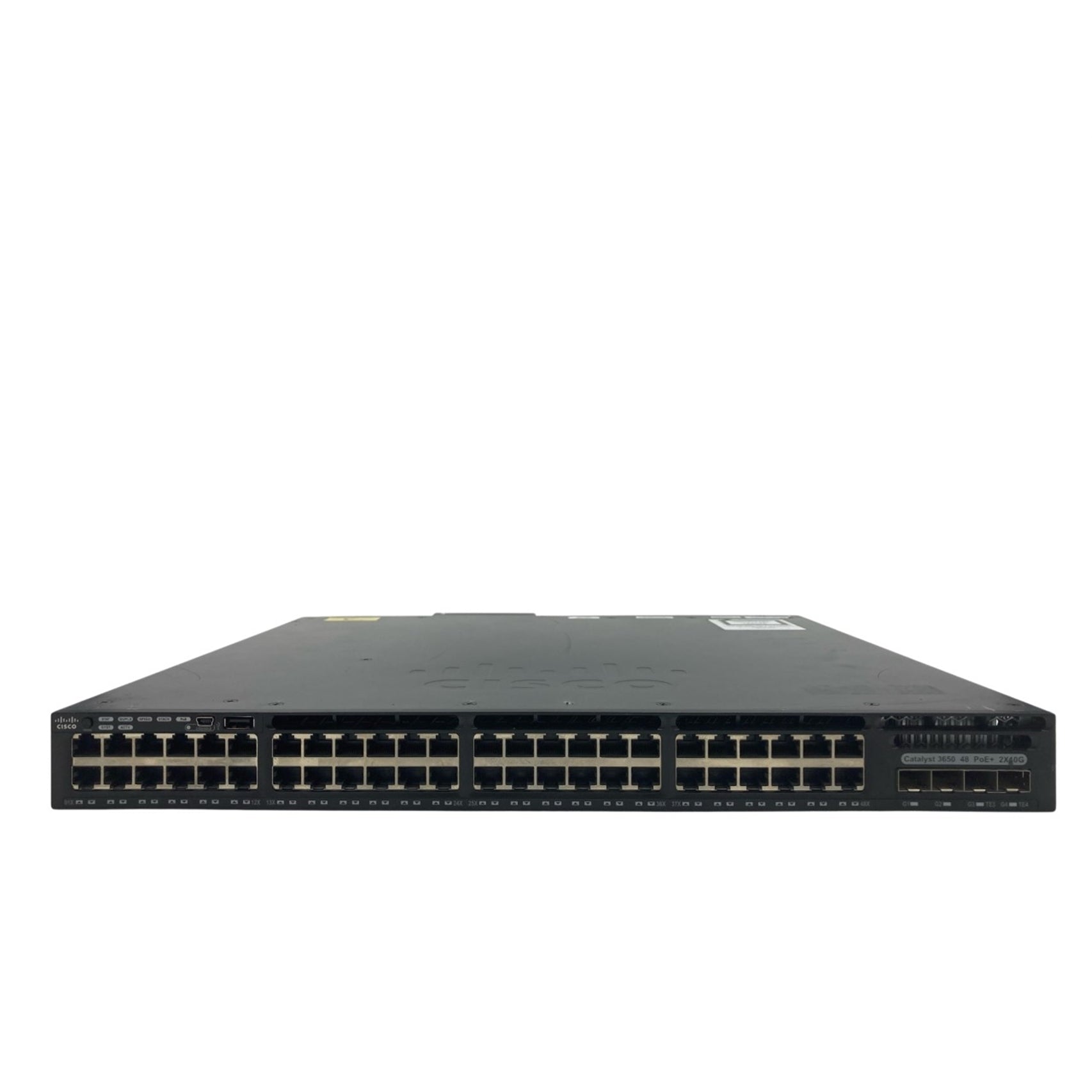 Cisco WS-C3650-48FD-S,USED 52-Port 100Mbps RJ45 1U Switch, Black (Refurbished)