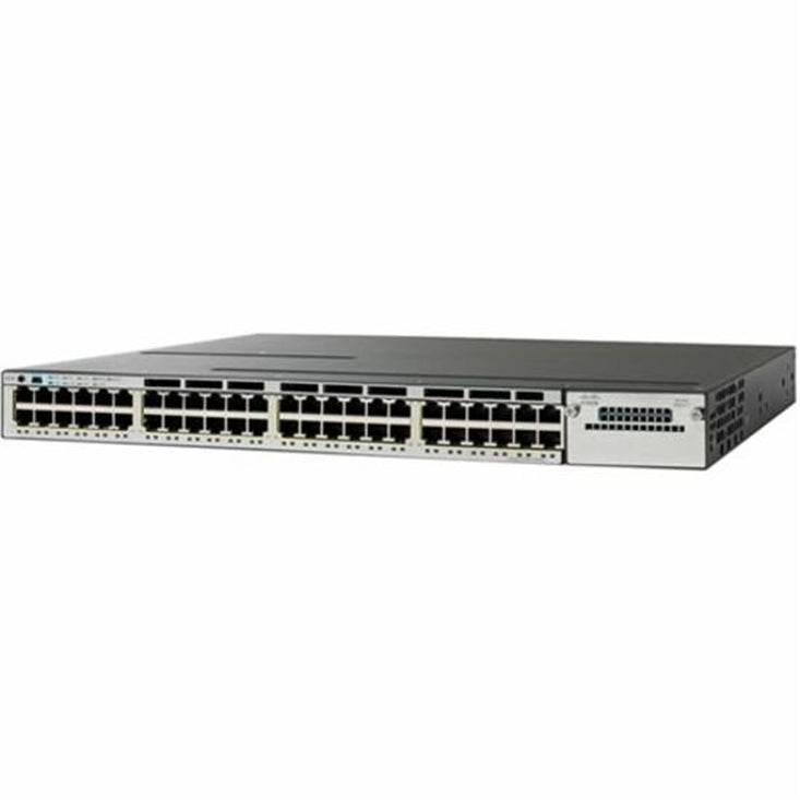 Cisco WS-C3750X-48T-S,USED 48-Port 100Mbps RJ45 1U Switch, Black (Refurbished)